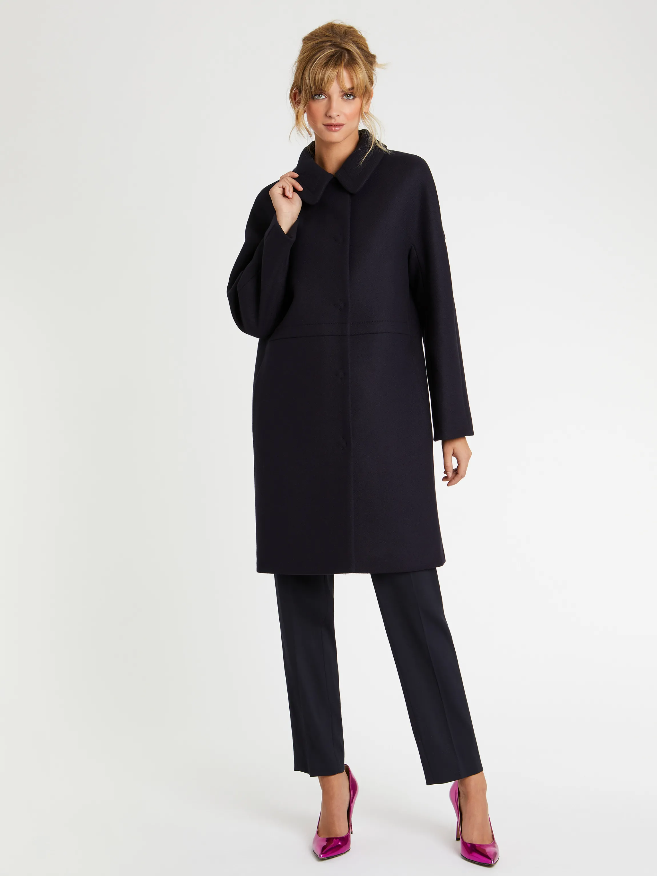 Outlet Manteau Droit En Drap De Laine Femme Manteaux