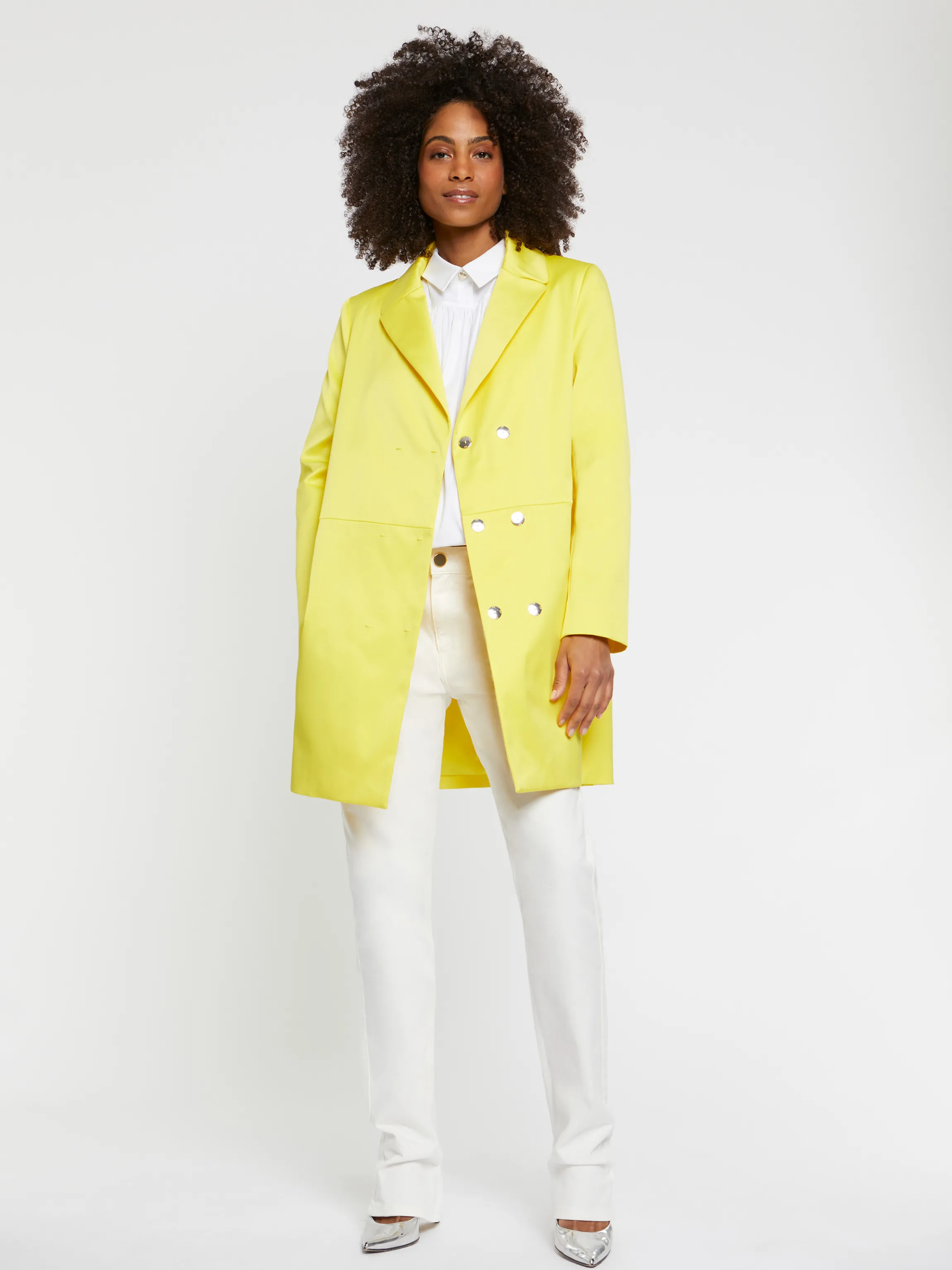 Best Manteau Droit En Satin Duchesse Femme Manteaux