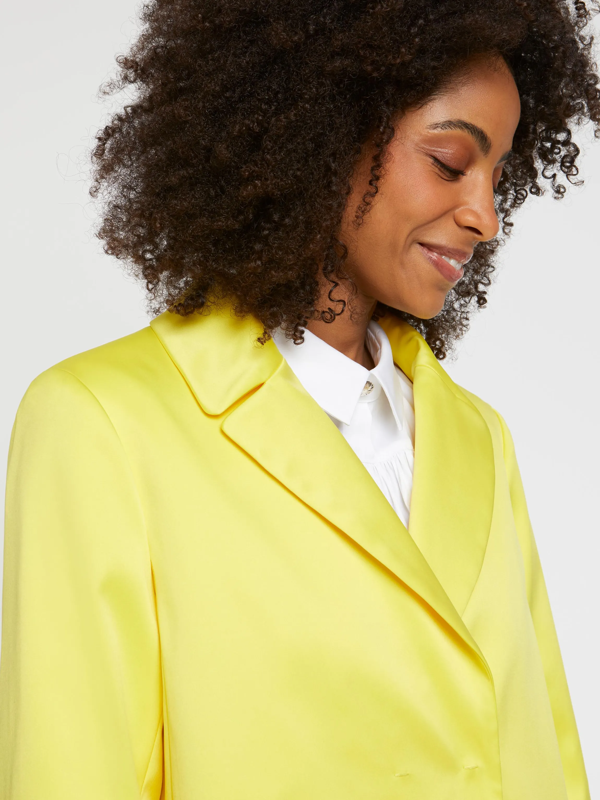 Best Manteau Droit En Satin Duchesse Femme Manteaux
