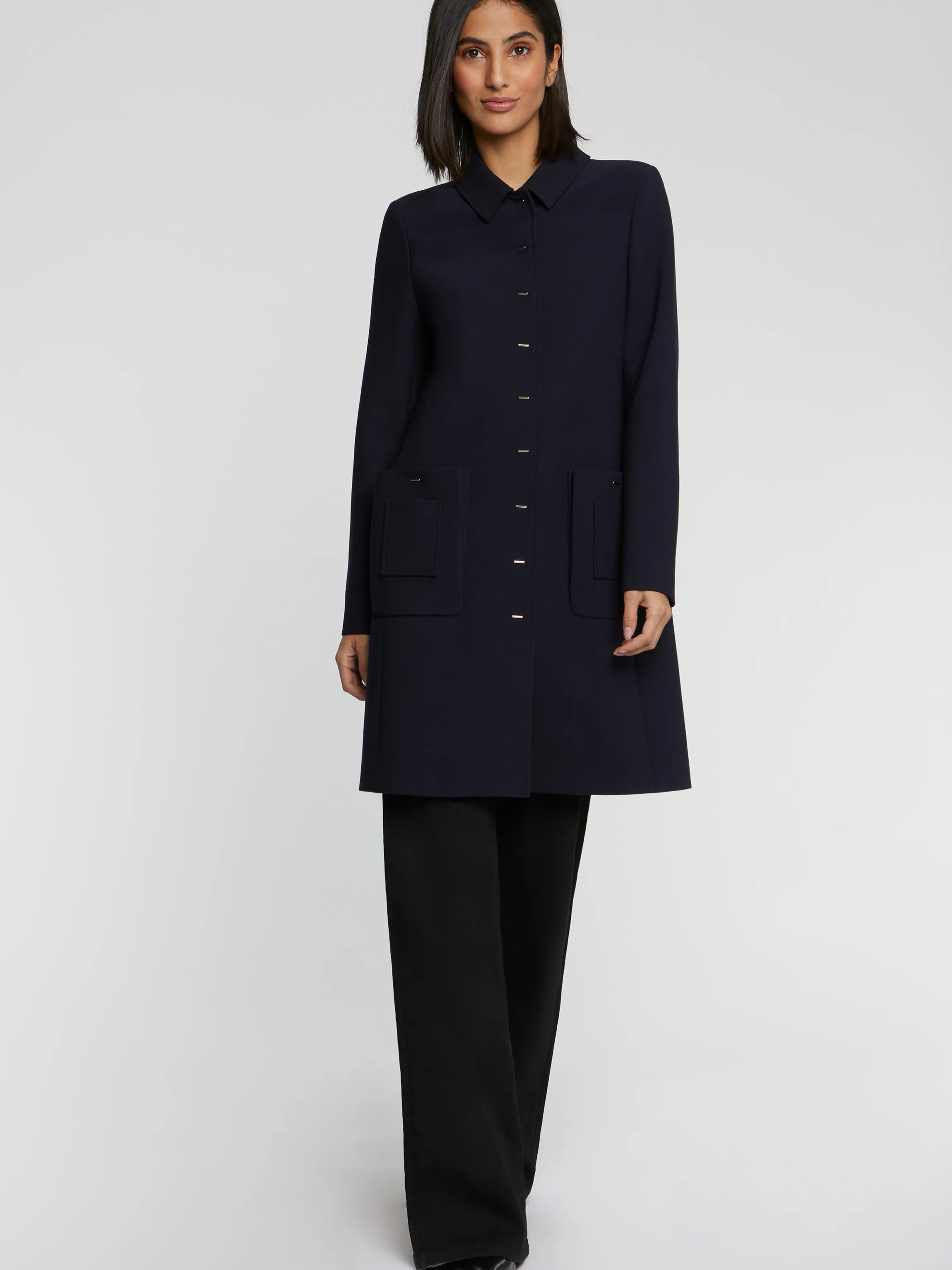 Cheap Manteau Mi-Long A Poches Femme Manteaux