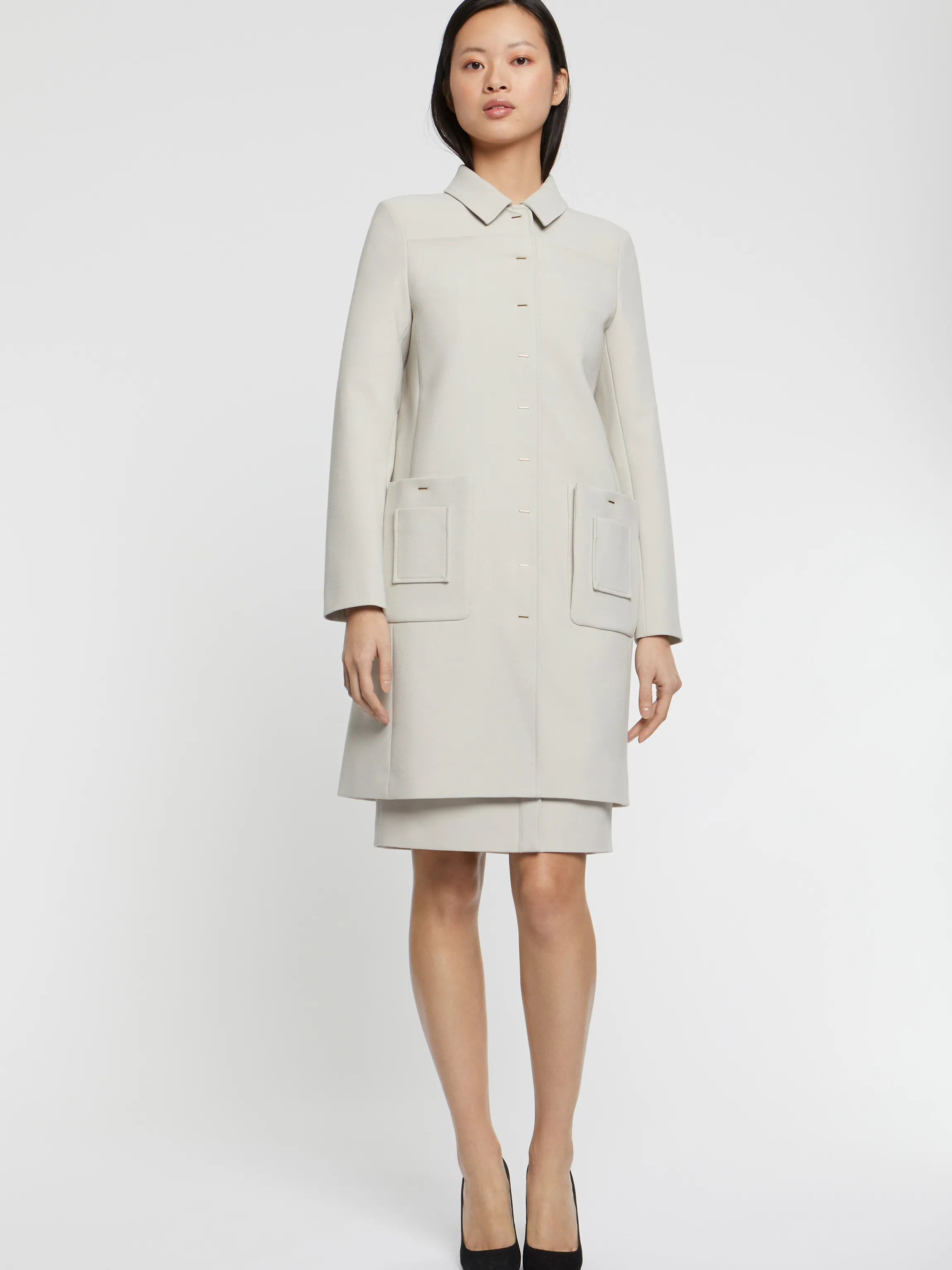 Fashion Manteau Mi-Long A Poches Femme Manteaux