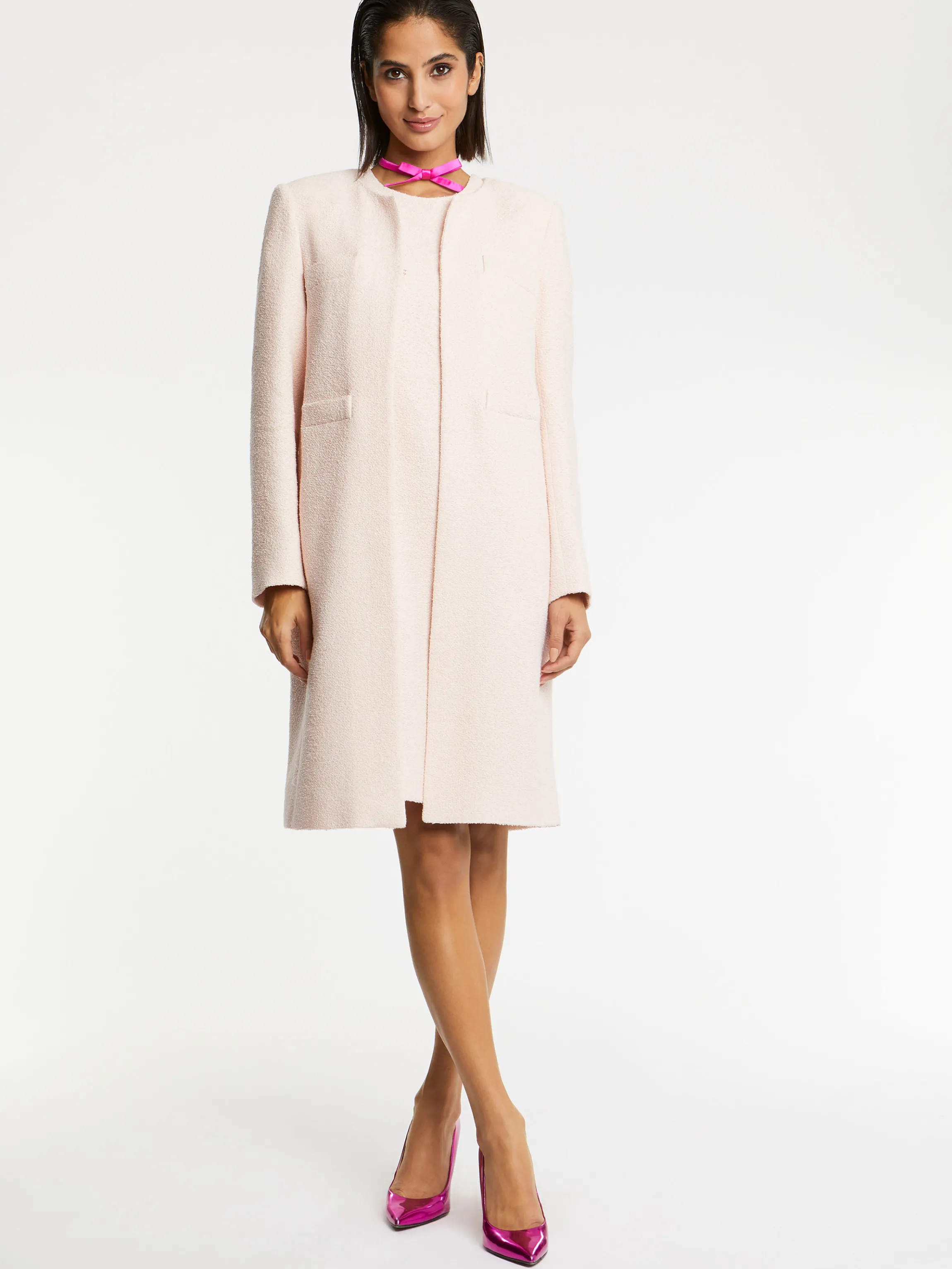 Clearance Manteau Mi-Long En Coton Crepe Femme Manteaux