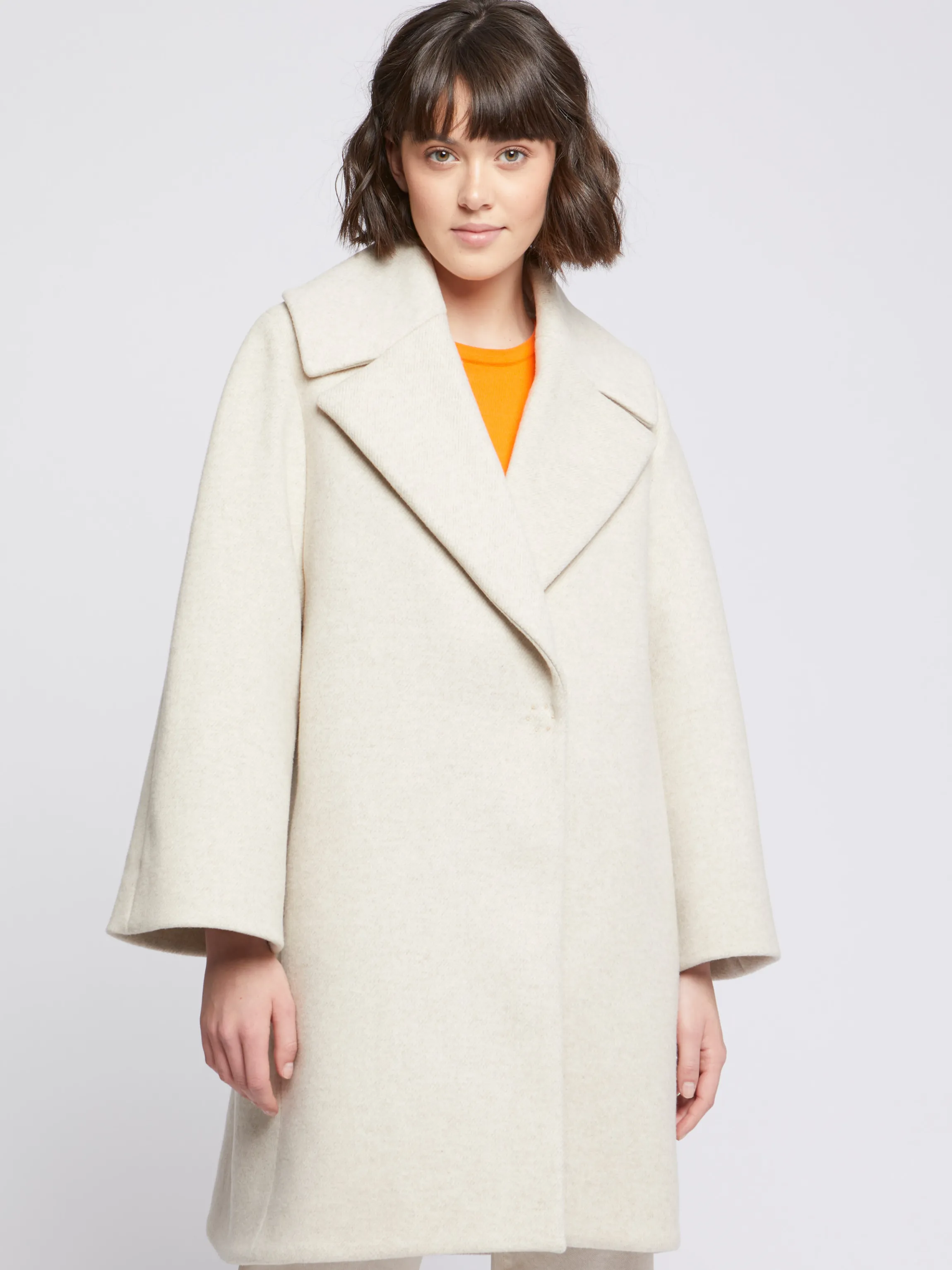 Best Manteau Mi-Long En Drap De Laine Femme Manteaux