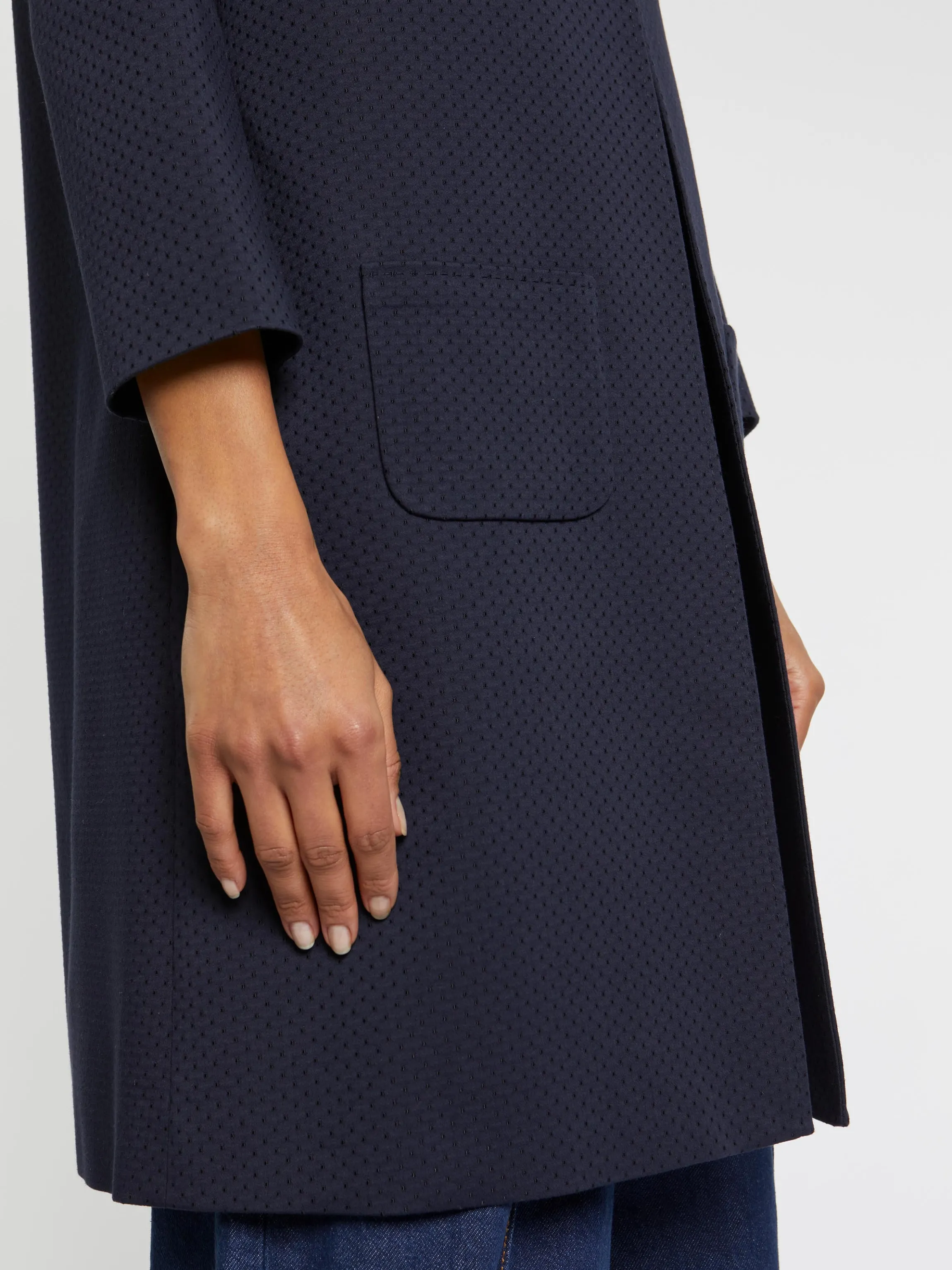 Flash Sale Manteau Mi-Long En Jacquard Plumetis Femme Manteaux