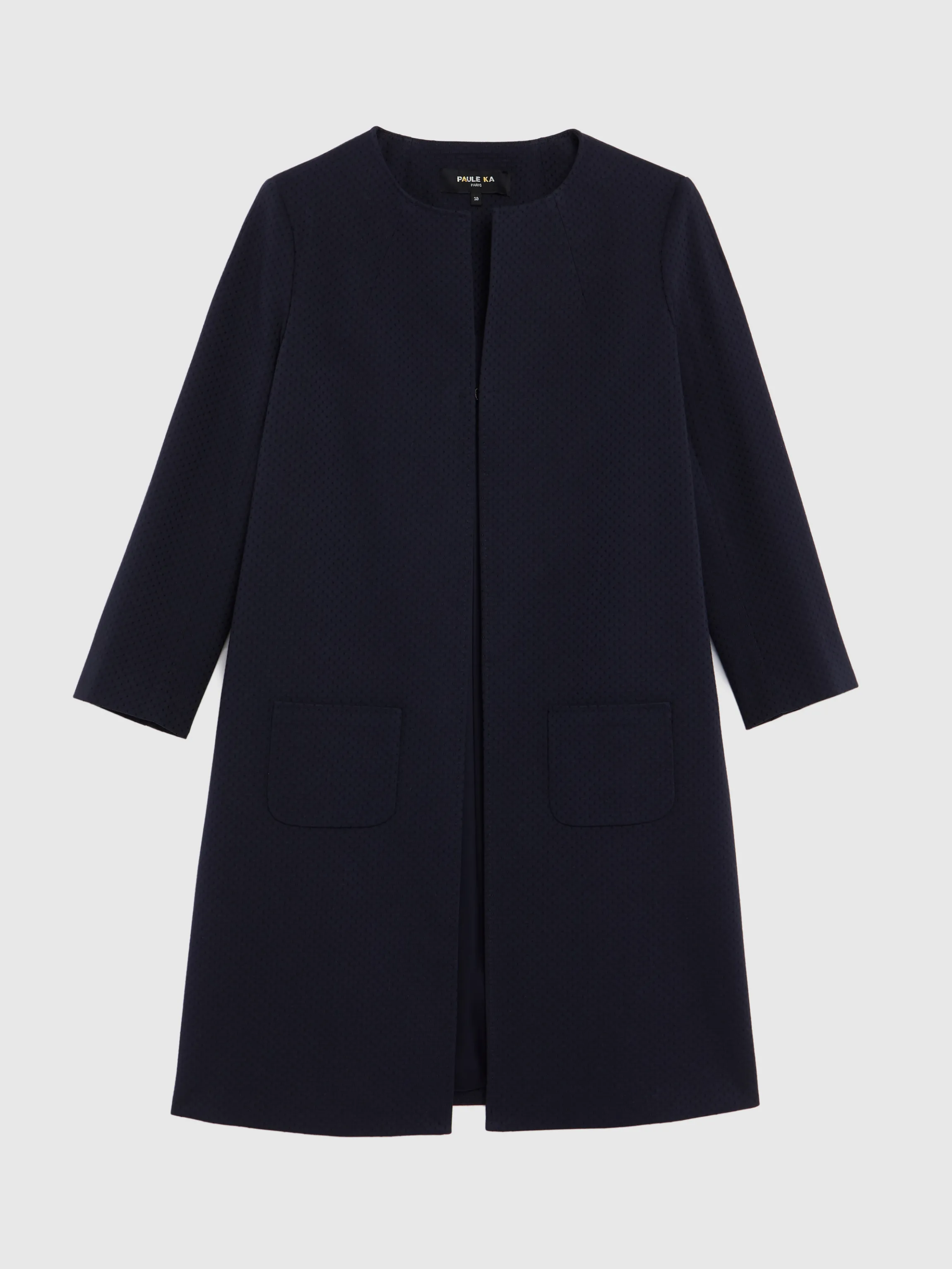 manteau_milong_en_jacquard_plumetis_4-1.webp Flash Sale Manteau Mi-Long En Jacquard Plumetis Femme Manteaux