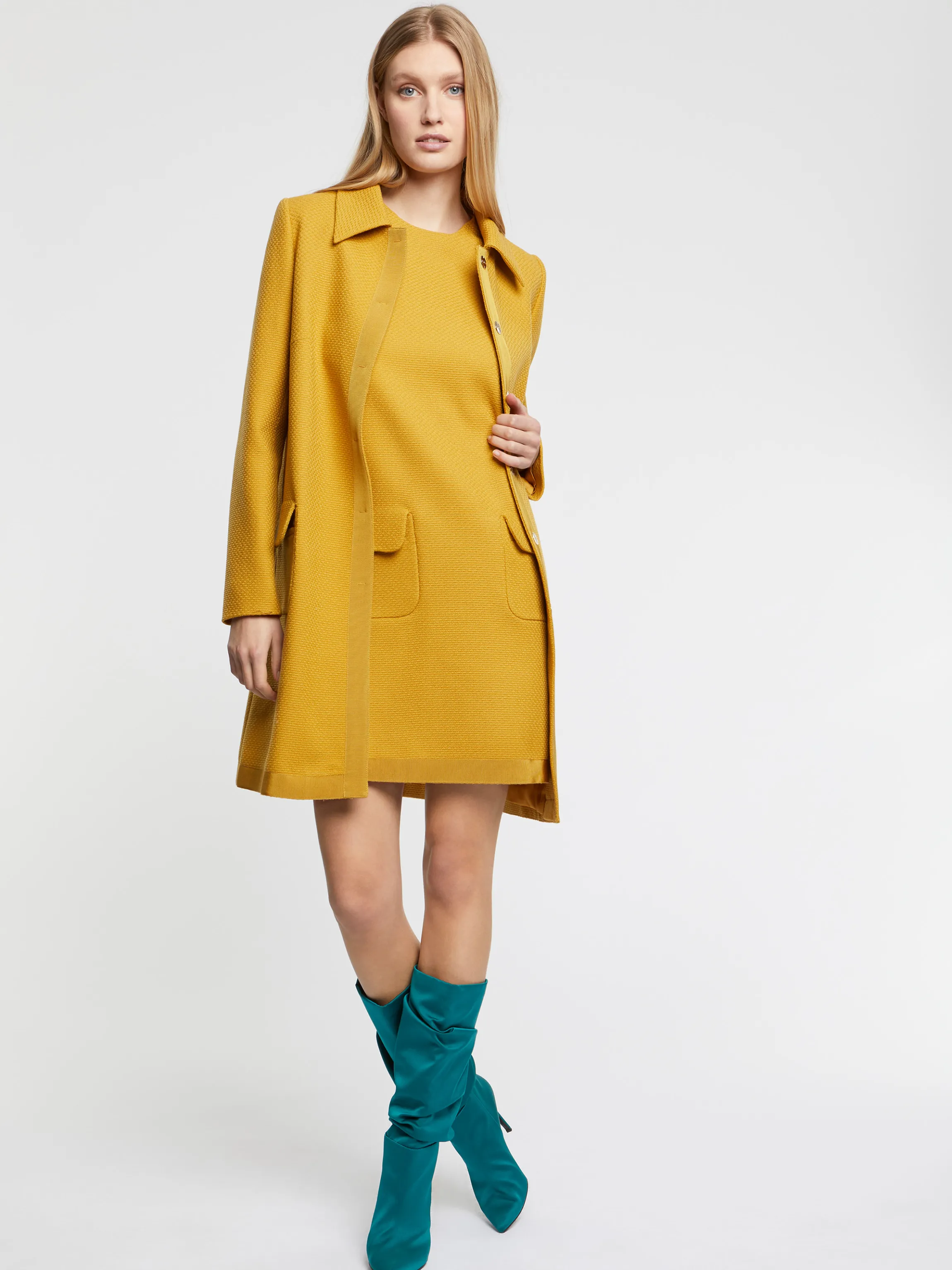 Hot Manteau Mi-Long En Laine Et Ruban Femme Manteaux