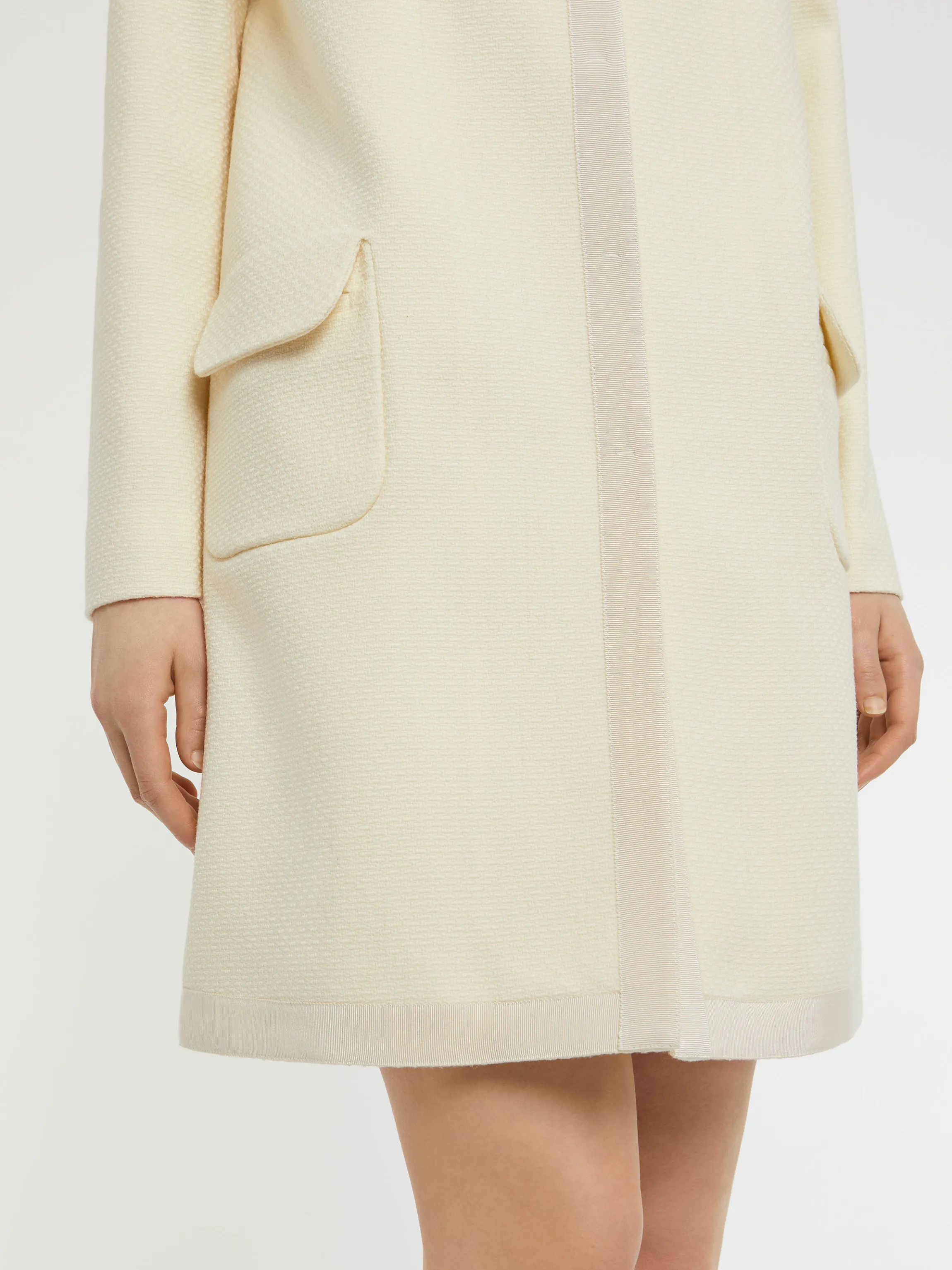Sale Manteau Mi-Long En Laine Et Ruban Femme Manteaux