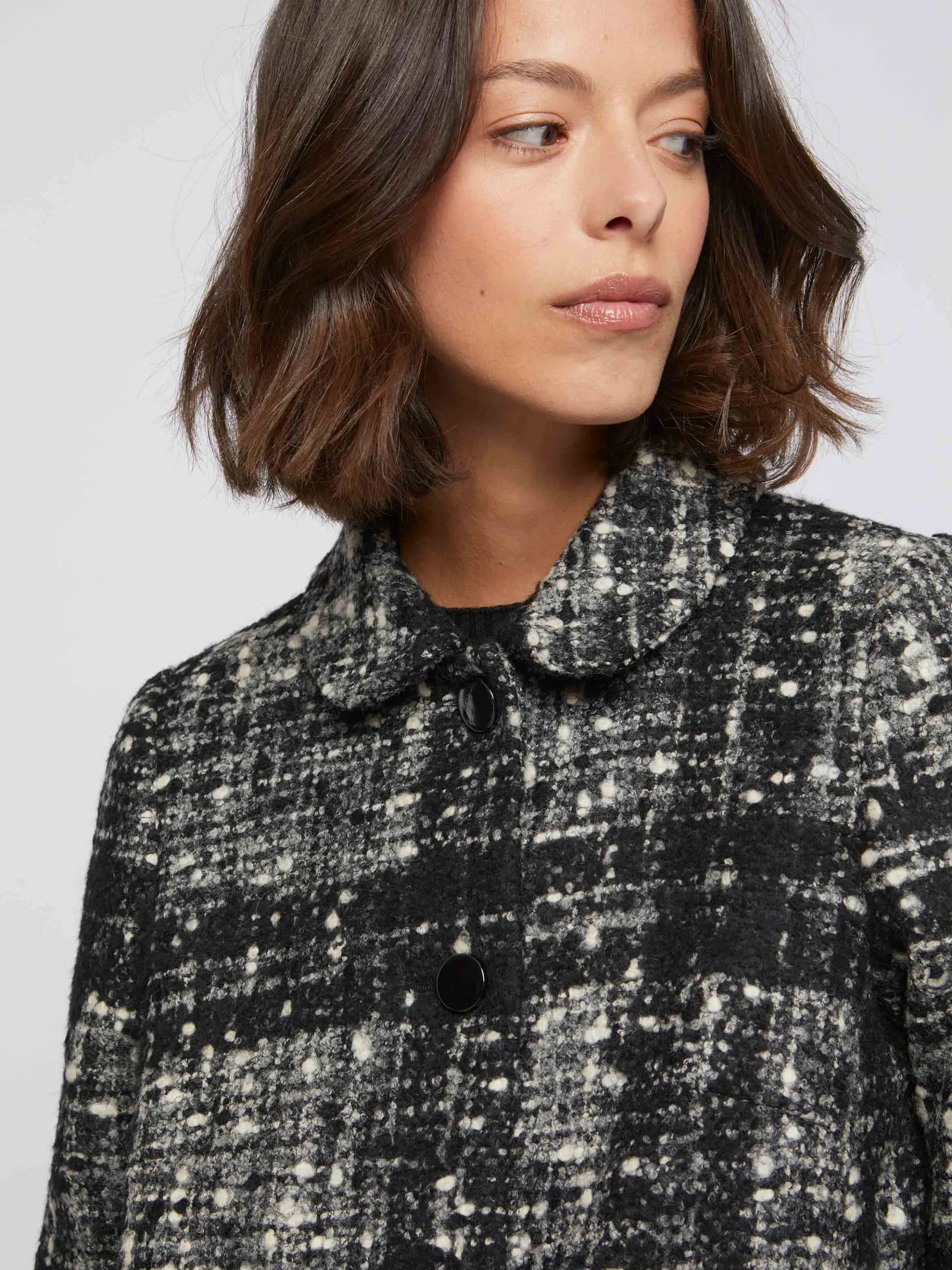 Best Manteau Mi-Long En Tweed Chine Femme Manteaux