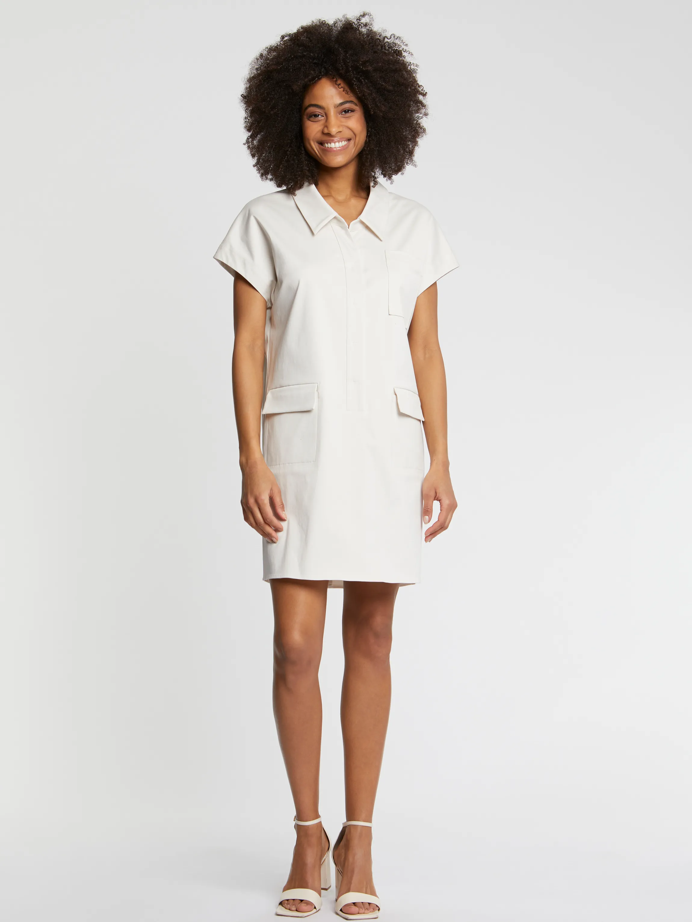 Online Mini Robe Chemise En Satin De Coton Femme Robes