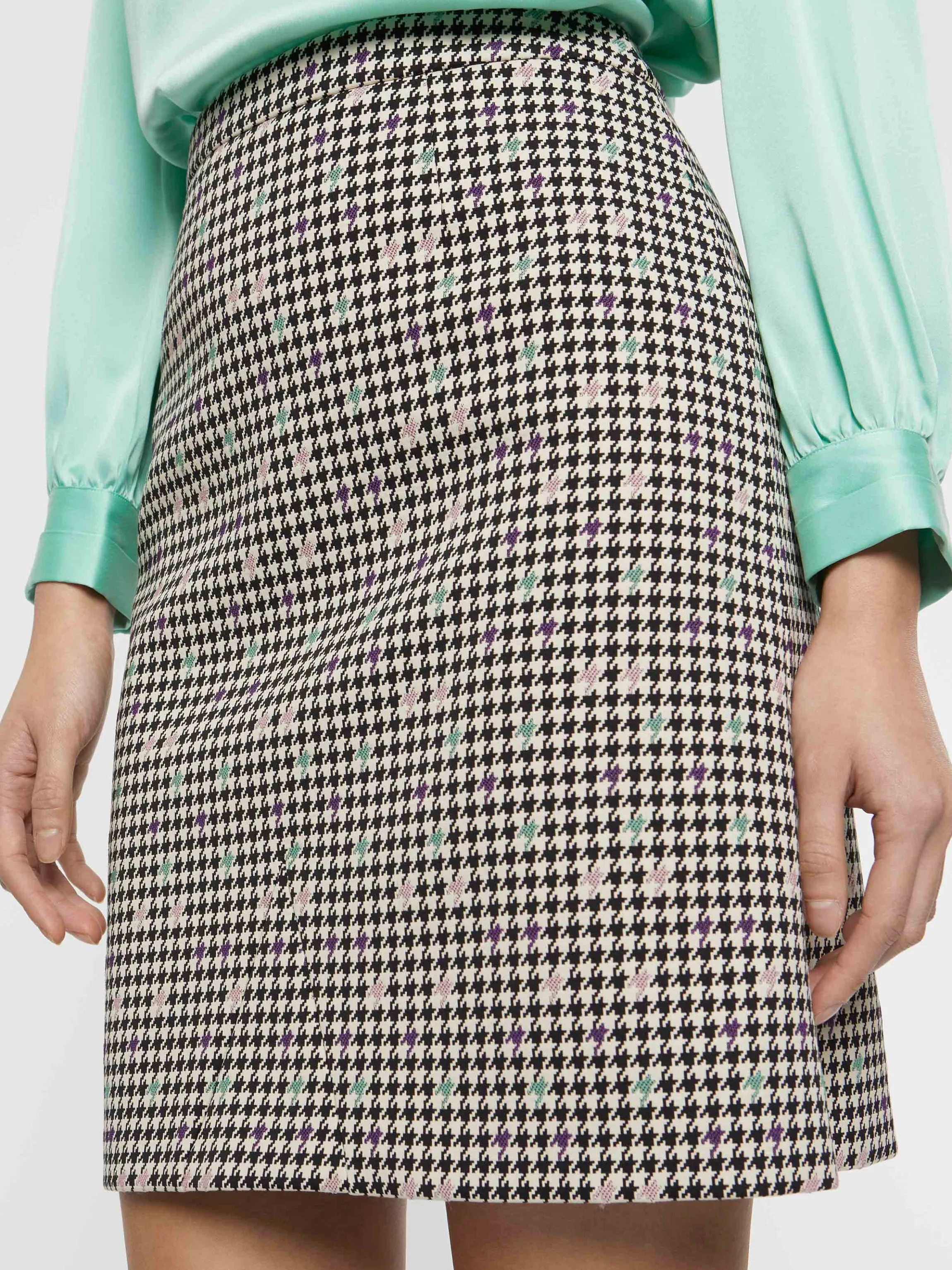 Shop Mini-Jupe A Motif Pied-De-Coq Femme Jupes