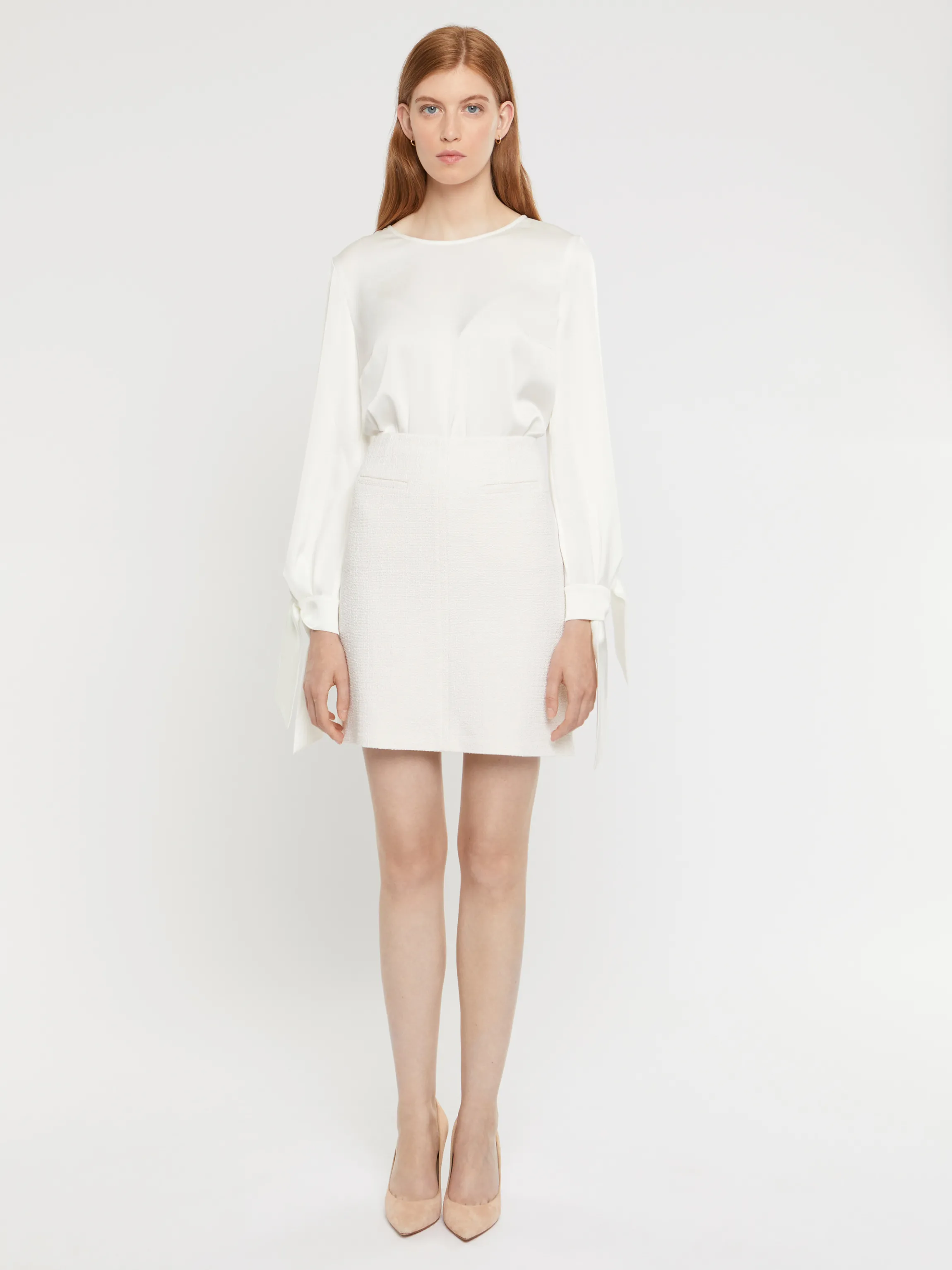 Online Mini-Jupe Droite En Tweed Femme Jupes