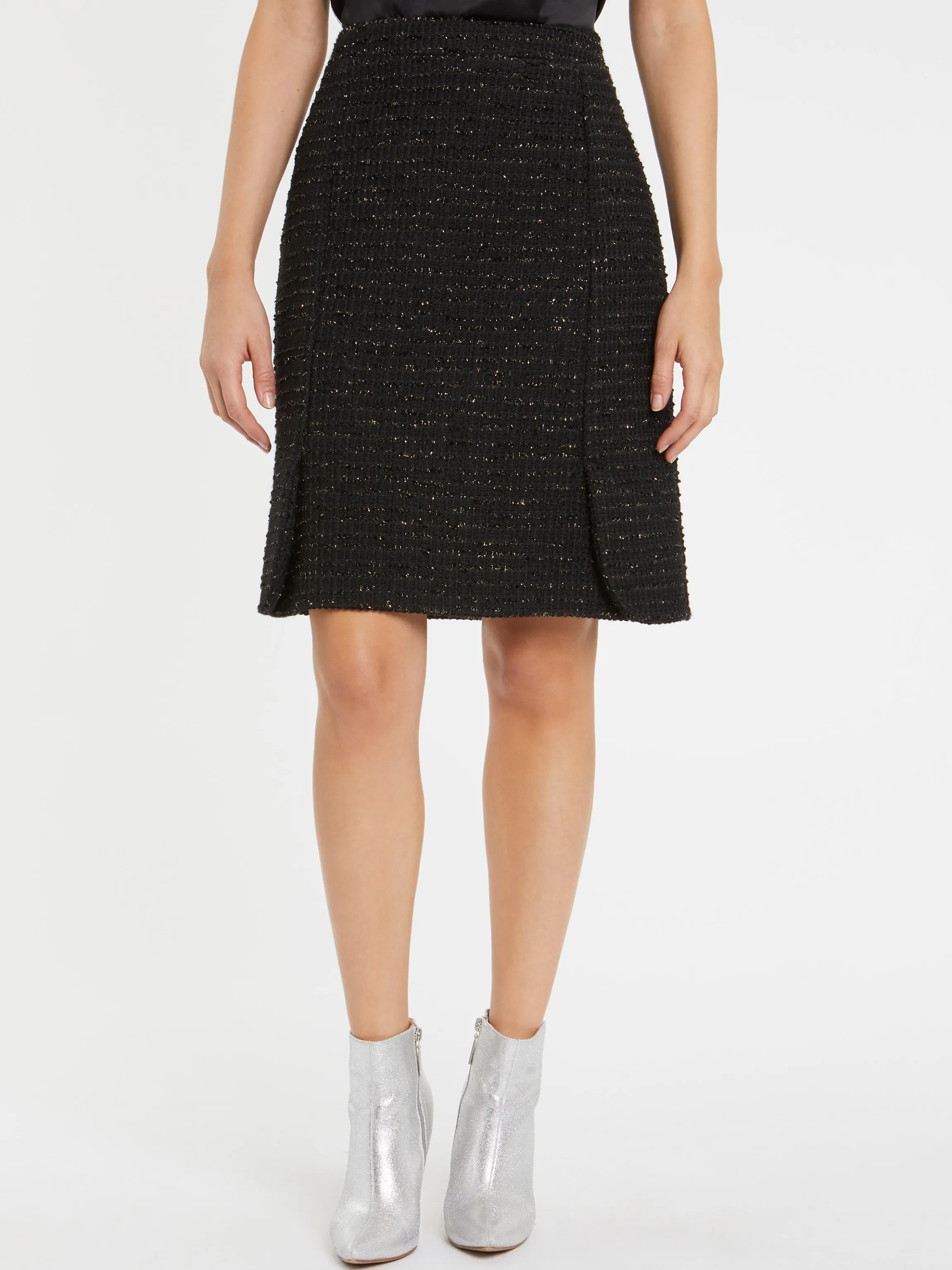 Fashion Mini-Jupe En Tweed Lurex Femme Jupes