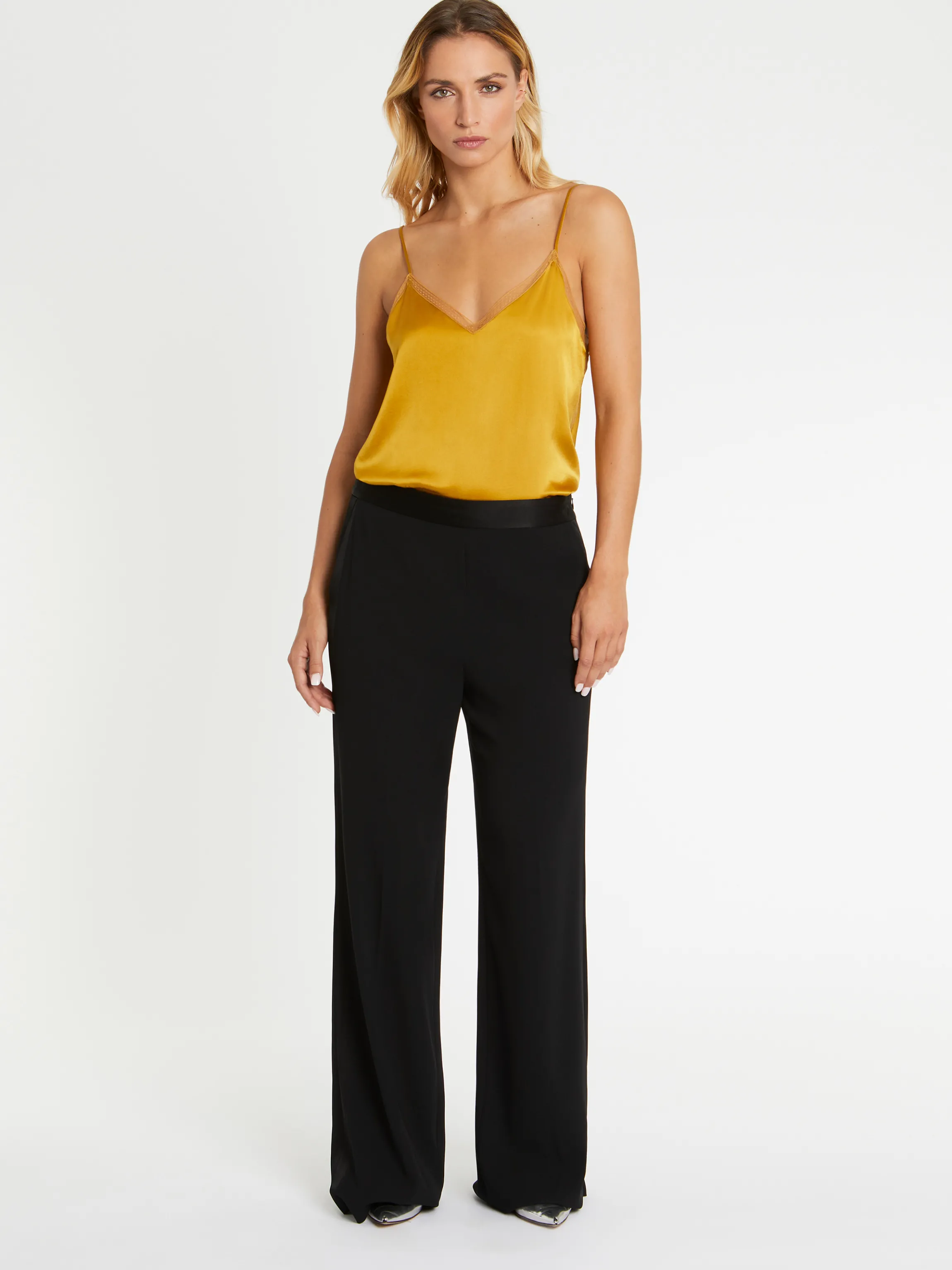 Cheap Pantalon Ample En Crepe Envers Satin Femme Pantalons Et Combinaisons