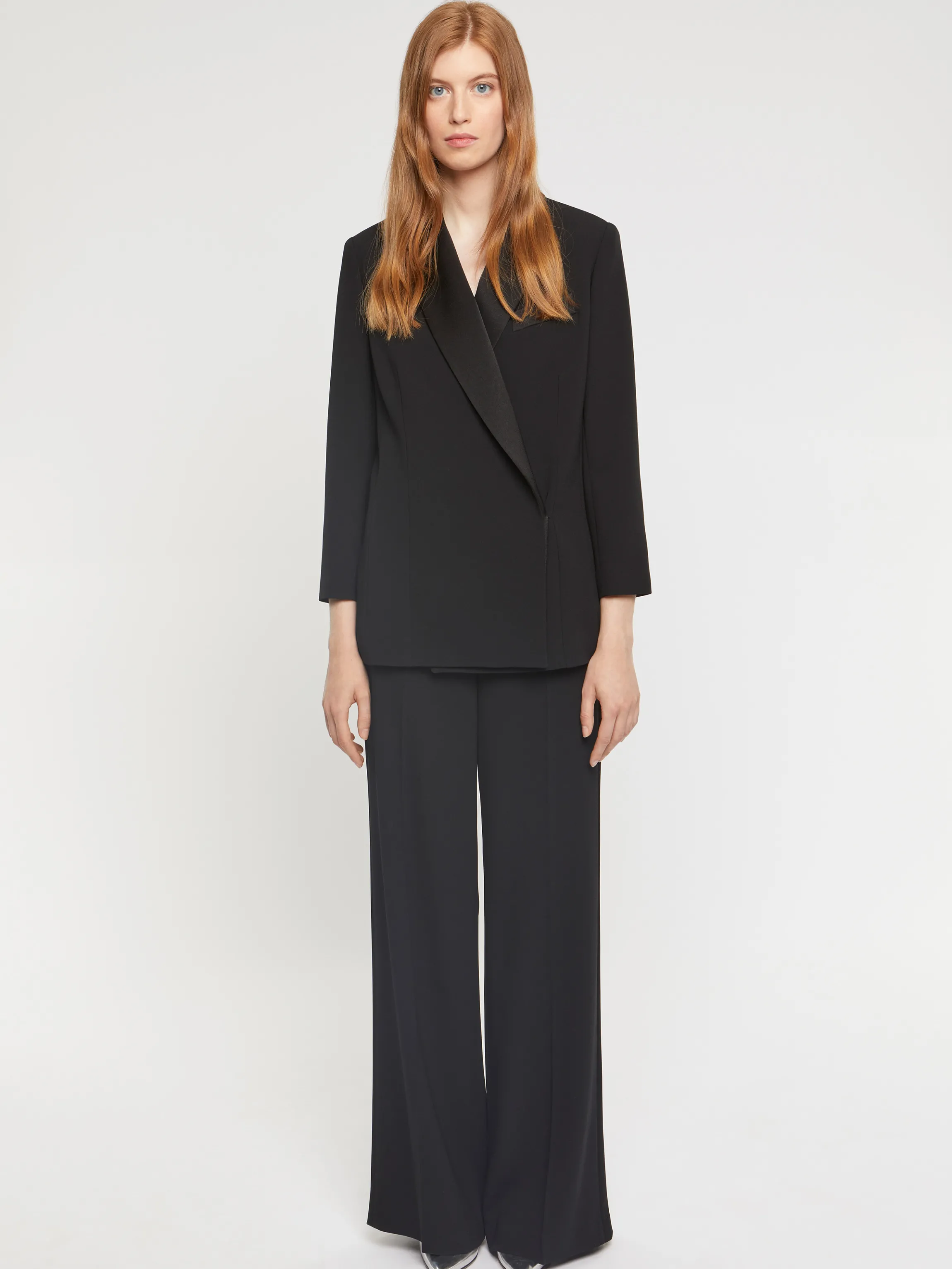 Outlet Pantalon Ample En Crepe Envers Satin Femme Pantalons Et Combinaisons