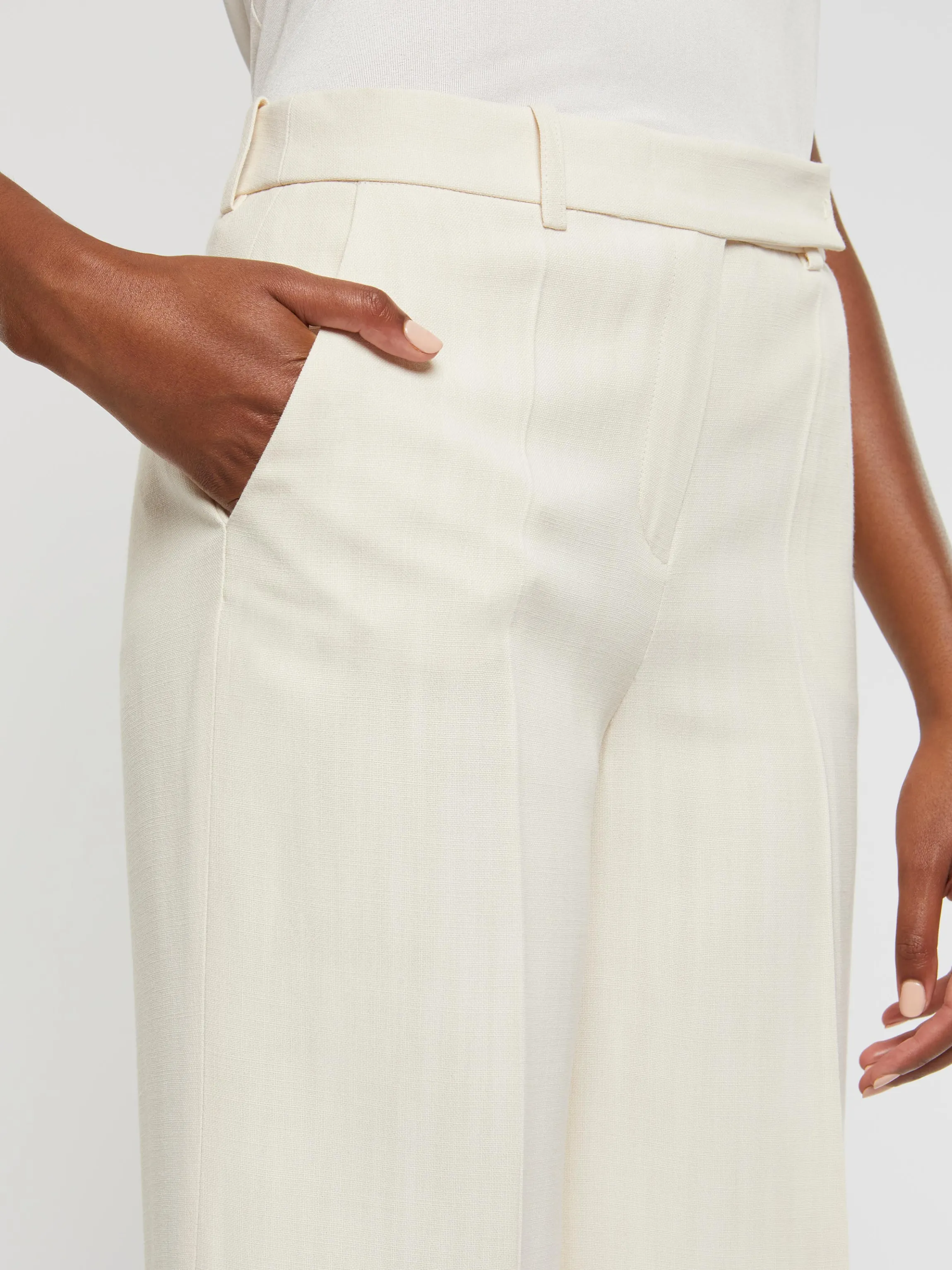 Best Sale Pantalon Ample En Toile De Viscose Femme Pantalons Et Combinaisons