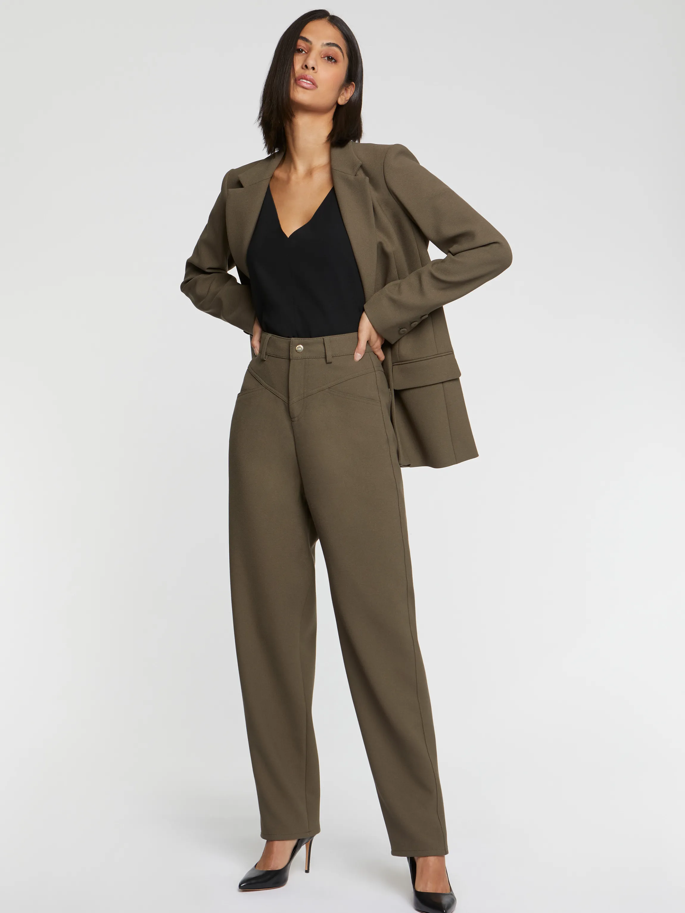 Fashion Pantalon Carotte En Maille Milano Femme Pantalons Et Combinaisons