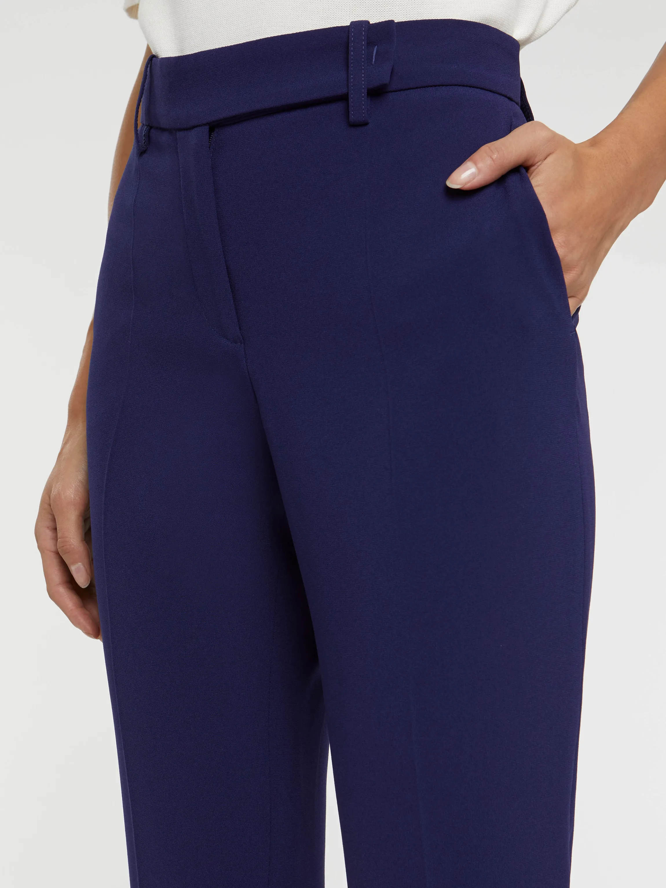 Cheap Pantalon Cigarette 7/8Eme En Crepe Envers Satin Femme Pantalons Et Combinaisons