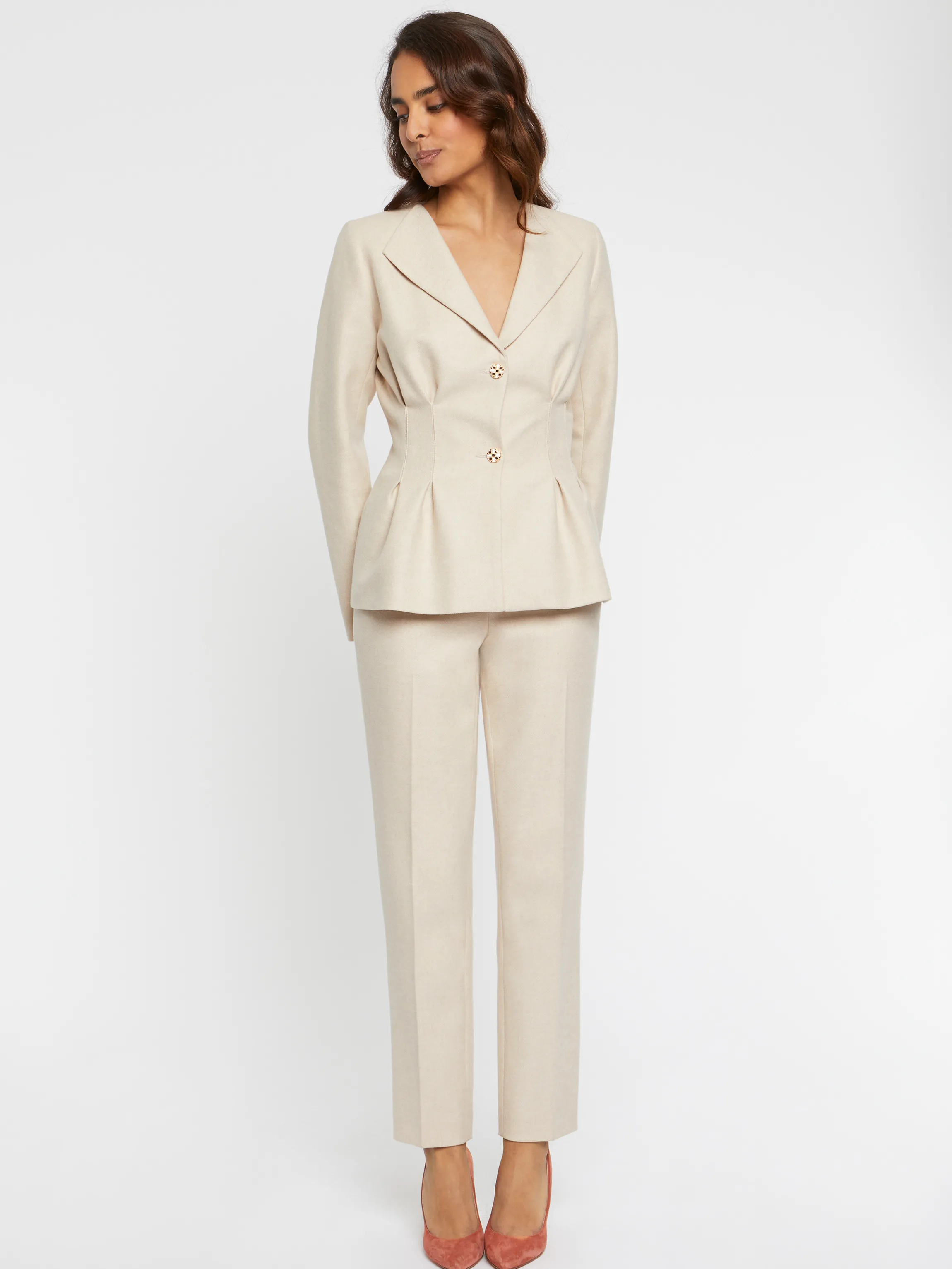 Shop Pantalon Cigarette En Flanelle Femme Pantalons Et Combinaisons