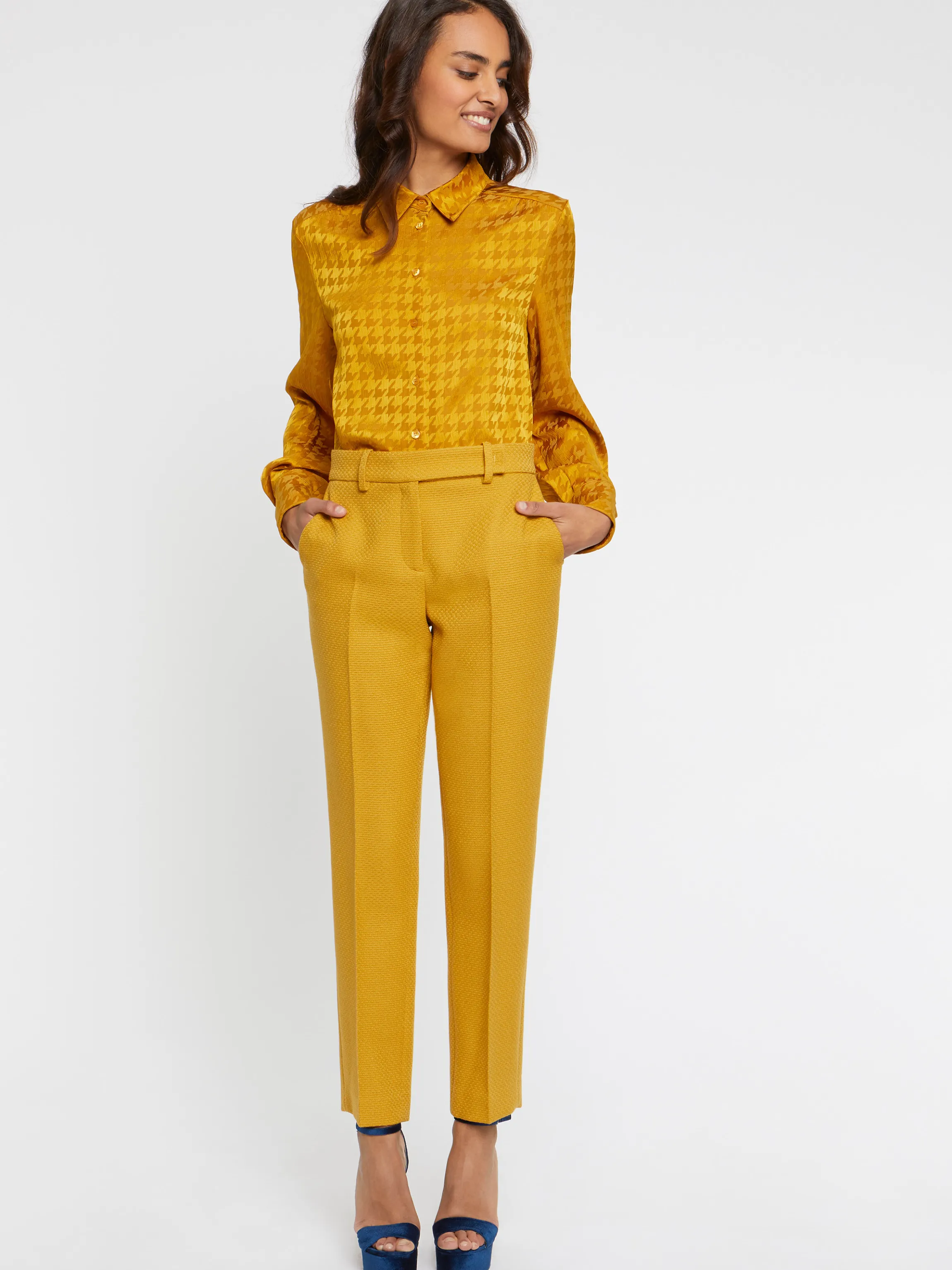 Fashion Pantalon Cigarette En Laine Femme Pantalons Et Combinaisons