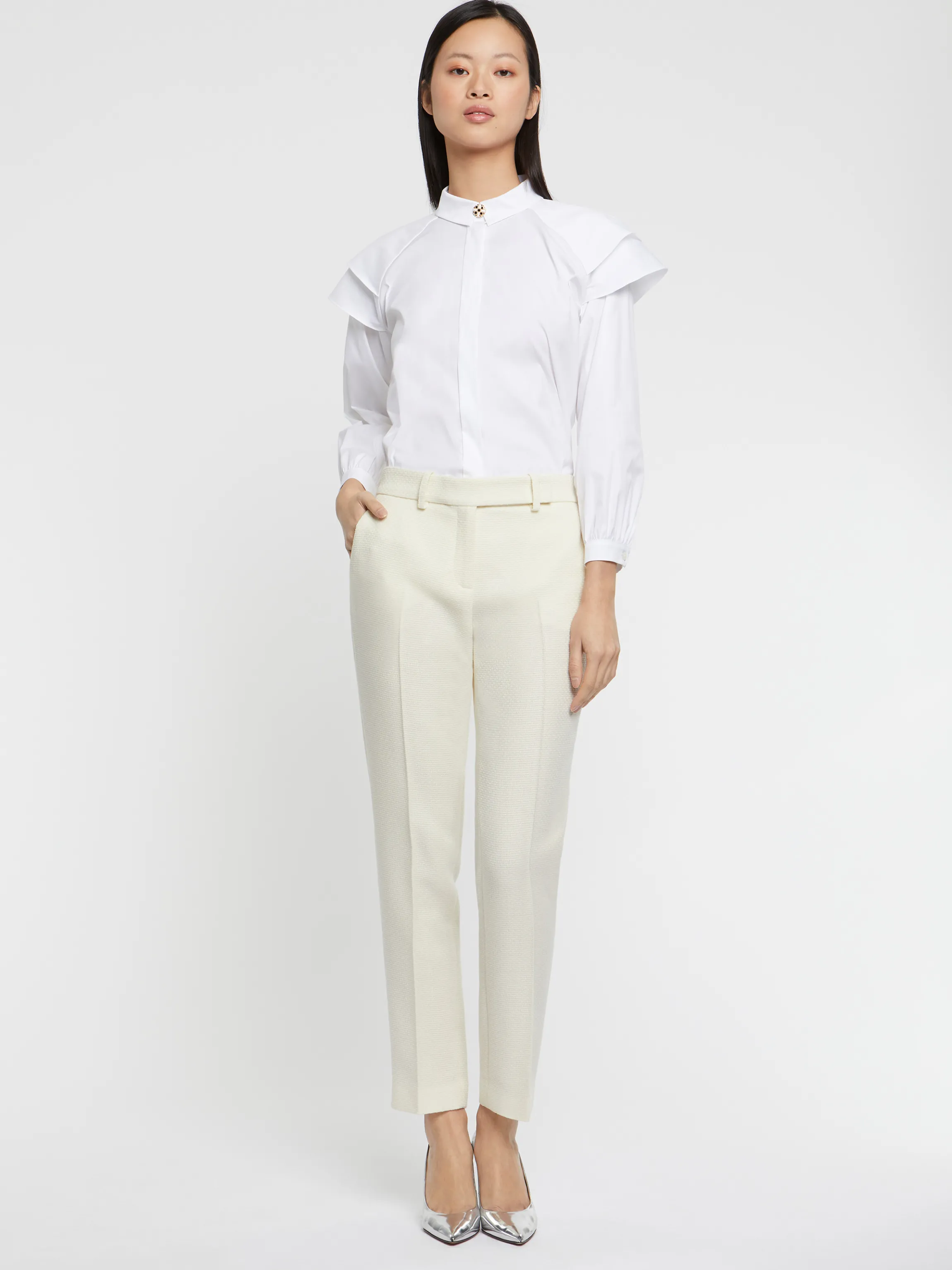 Store Pantalon Cigarette En Laine Femme Pantalons Et Combinaisons