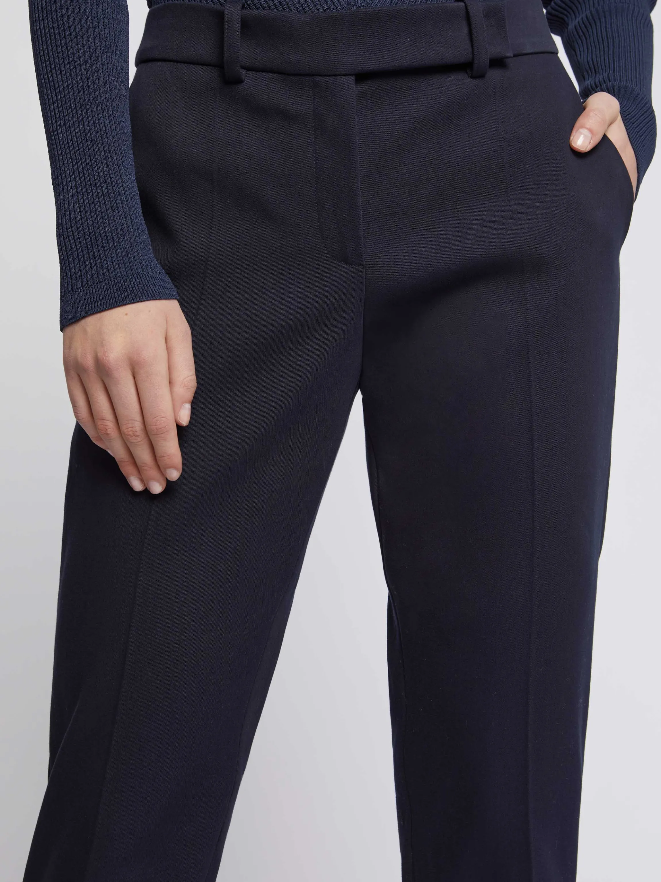 Clearance Pantalon Cigarette En Tricotine Stretch Femme Pantalons Et Combinaisons