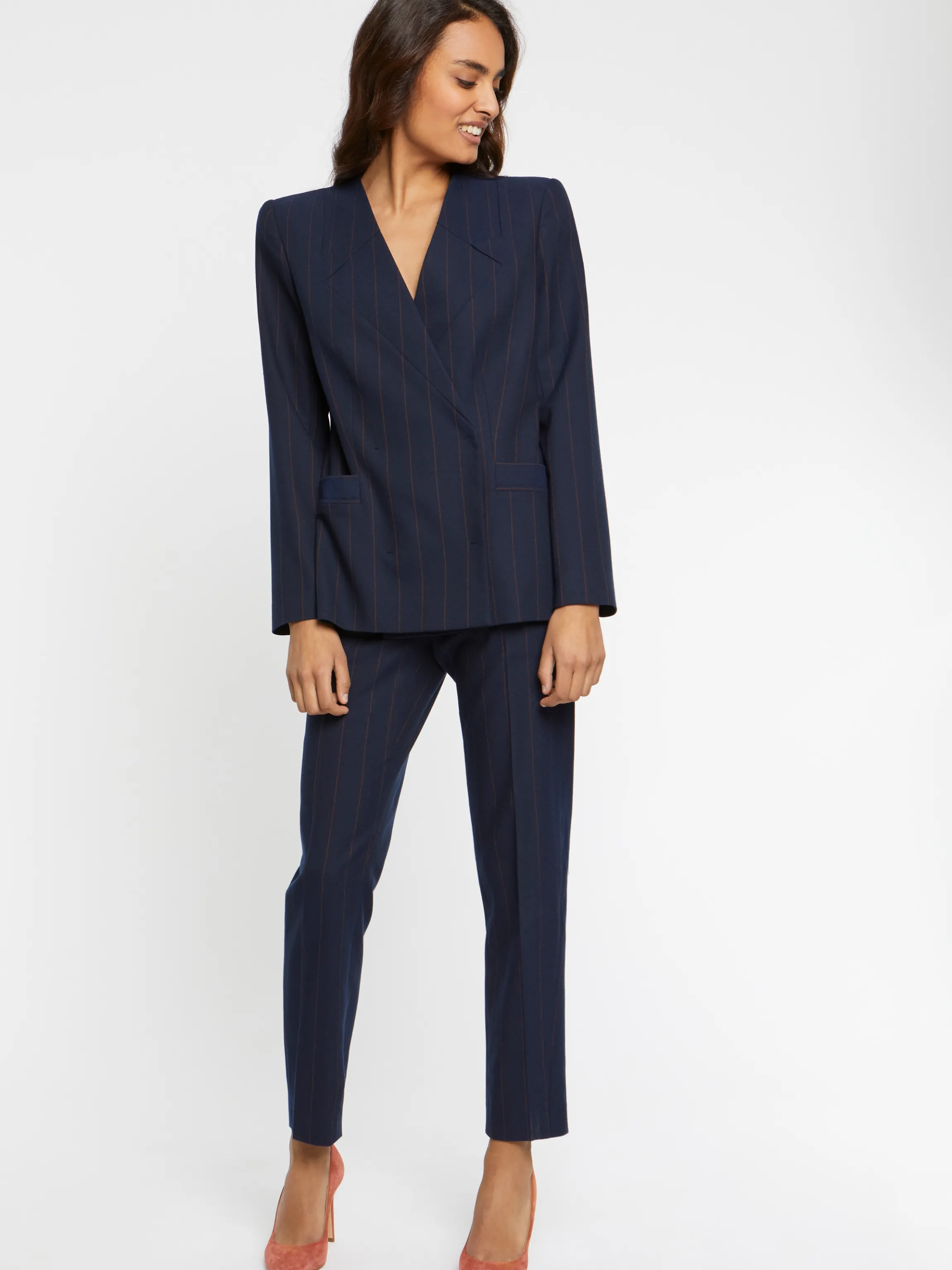 Store Pantalon Cigarette Raye Femme Pantalons Et Combinaisons