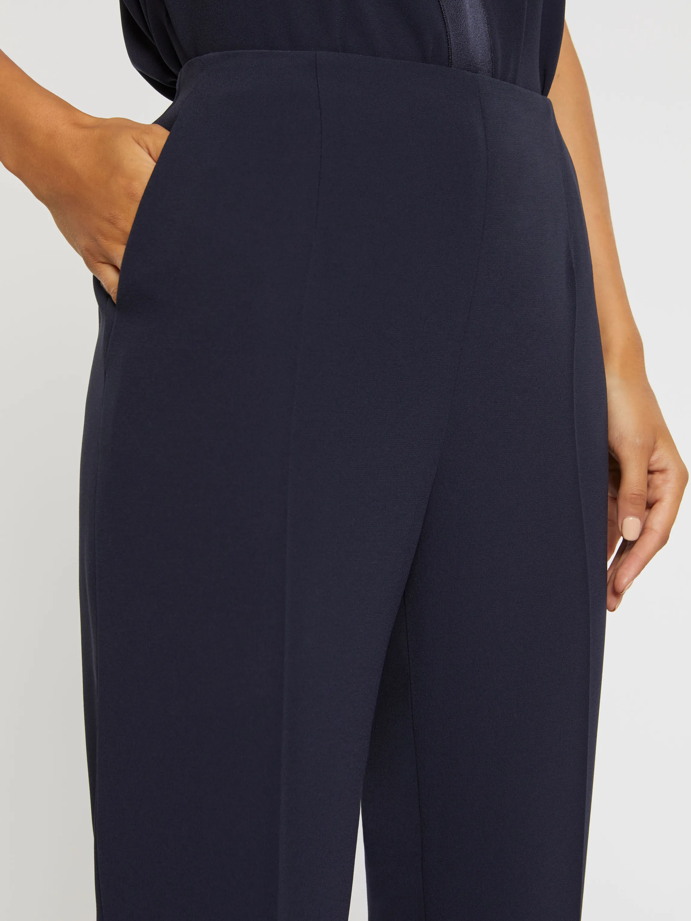 Best Sale Pantalon Droit En Crepe Envers Satin Femme Pantalons Et Combinaisons