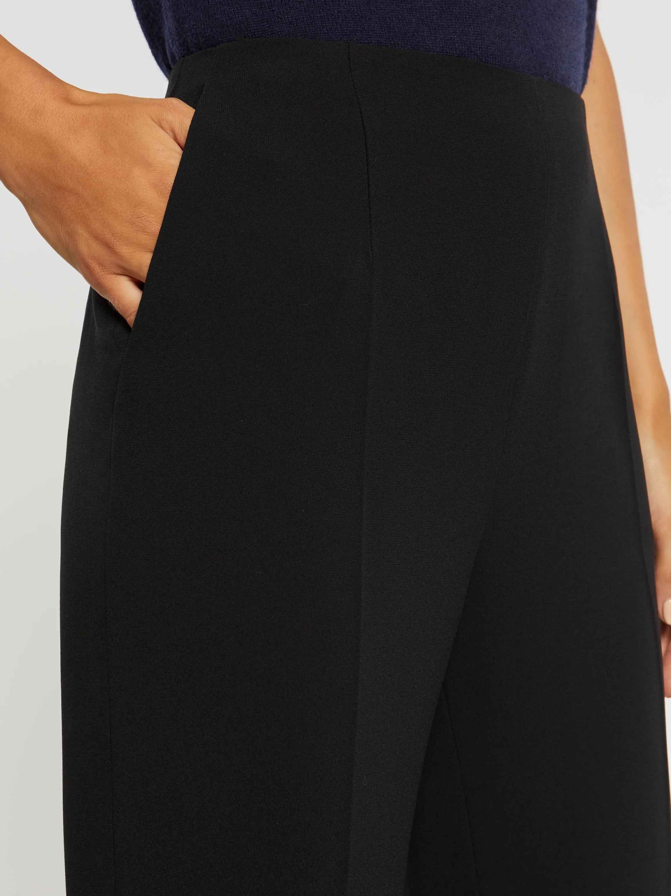 Fashion Pantalon Droit En Crepe Envers Satin Femme Pantalons Et Combinaisons