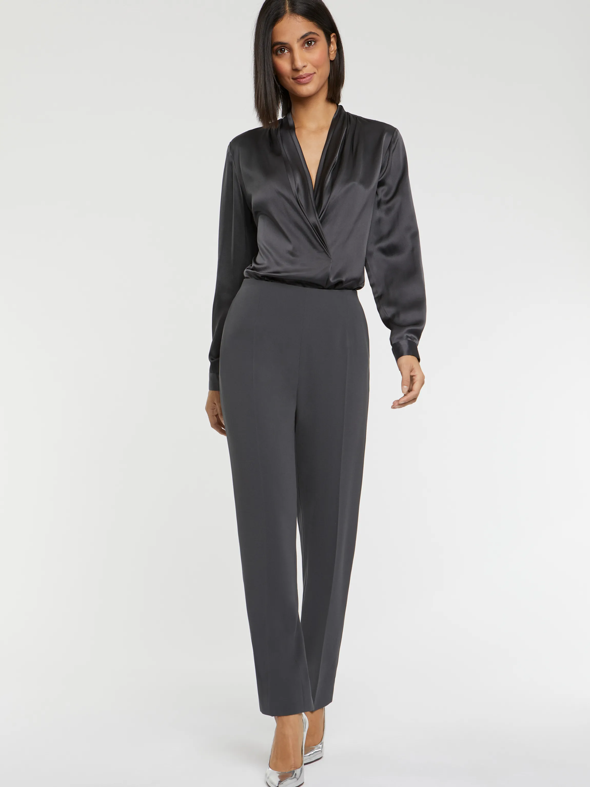Cheap Pantalon Droit En Tissu Crepe Femme Pantalons Et Combinaisons