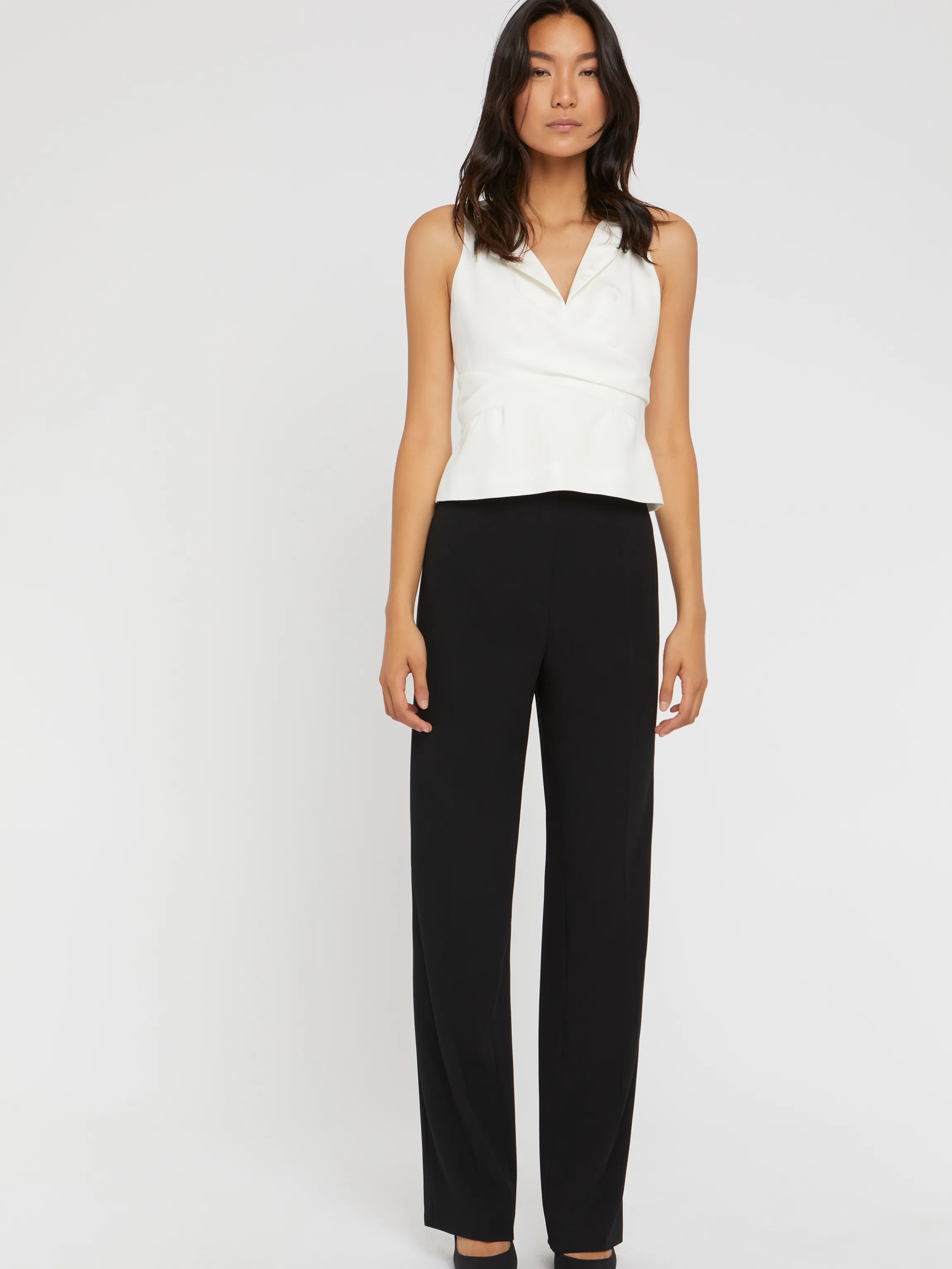 Hot Pantalon Fluide En Crepe Envers Satin Femme Pantalons Et Combinaisons