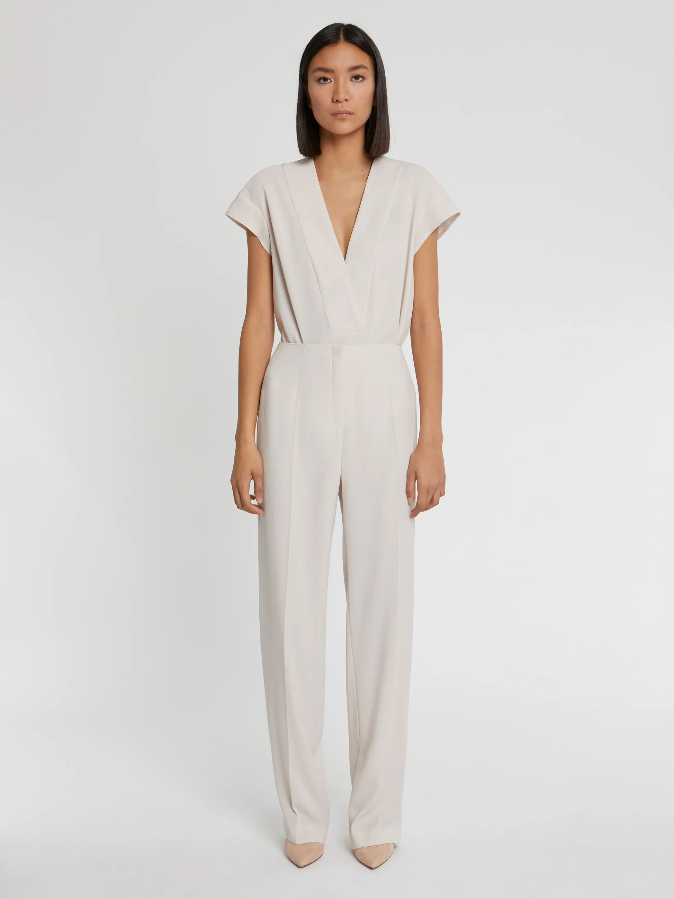 New Pantalon Fluide En Crepe Envers Satin Femme Pantalons Et Combinaisons