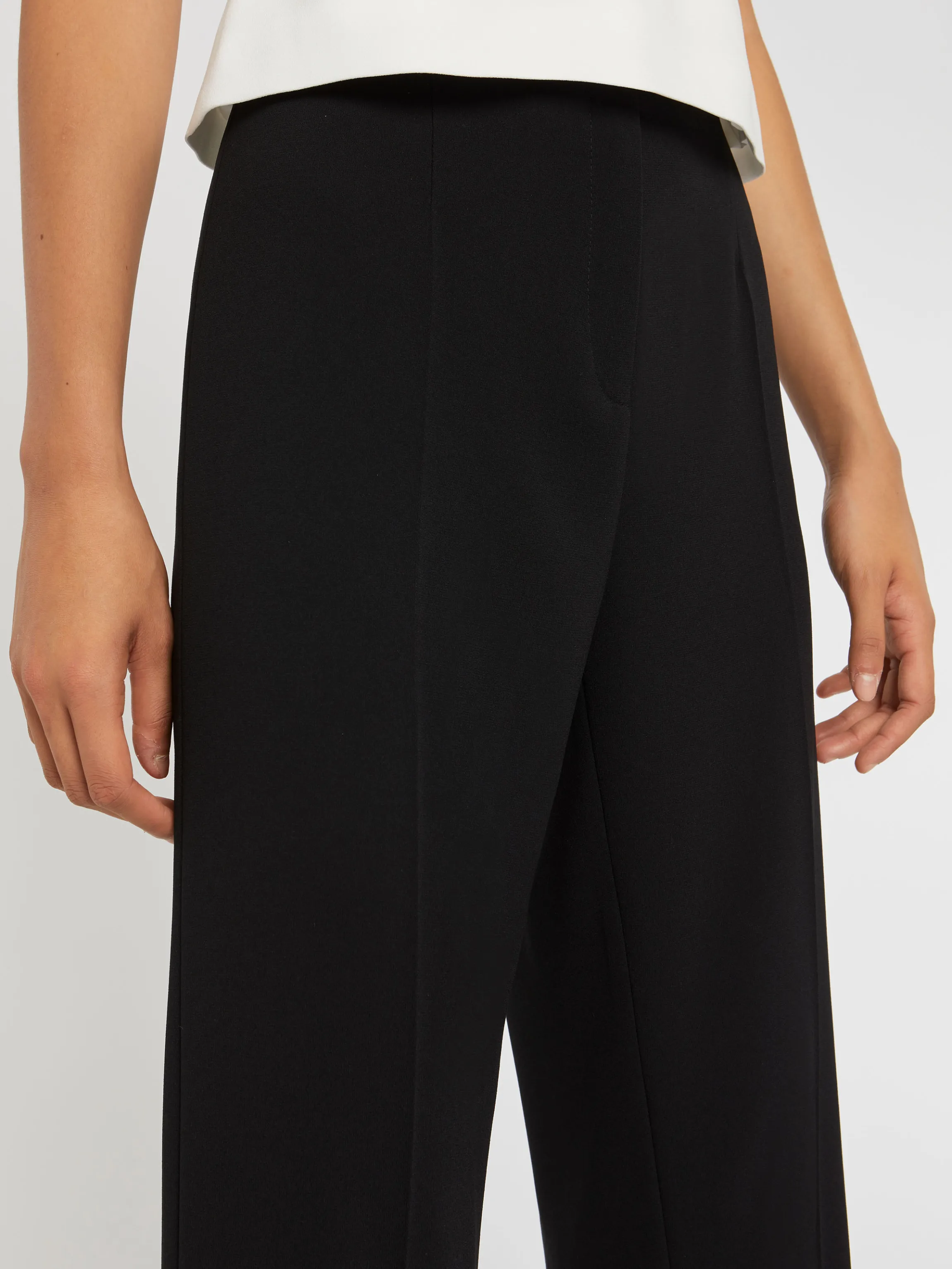 Hot Pantalon Fluide En Crepe Envers Satin Femme Pantalons Et Combinaisons