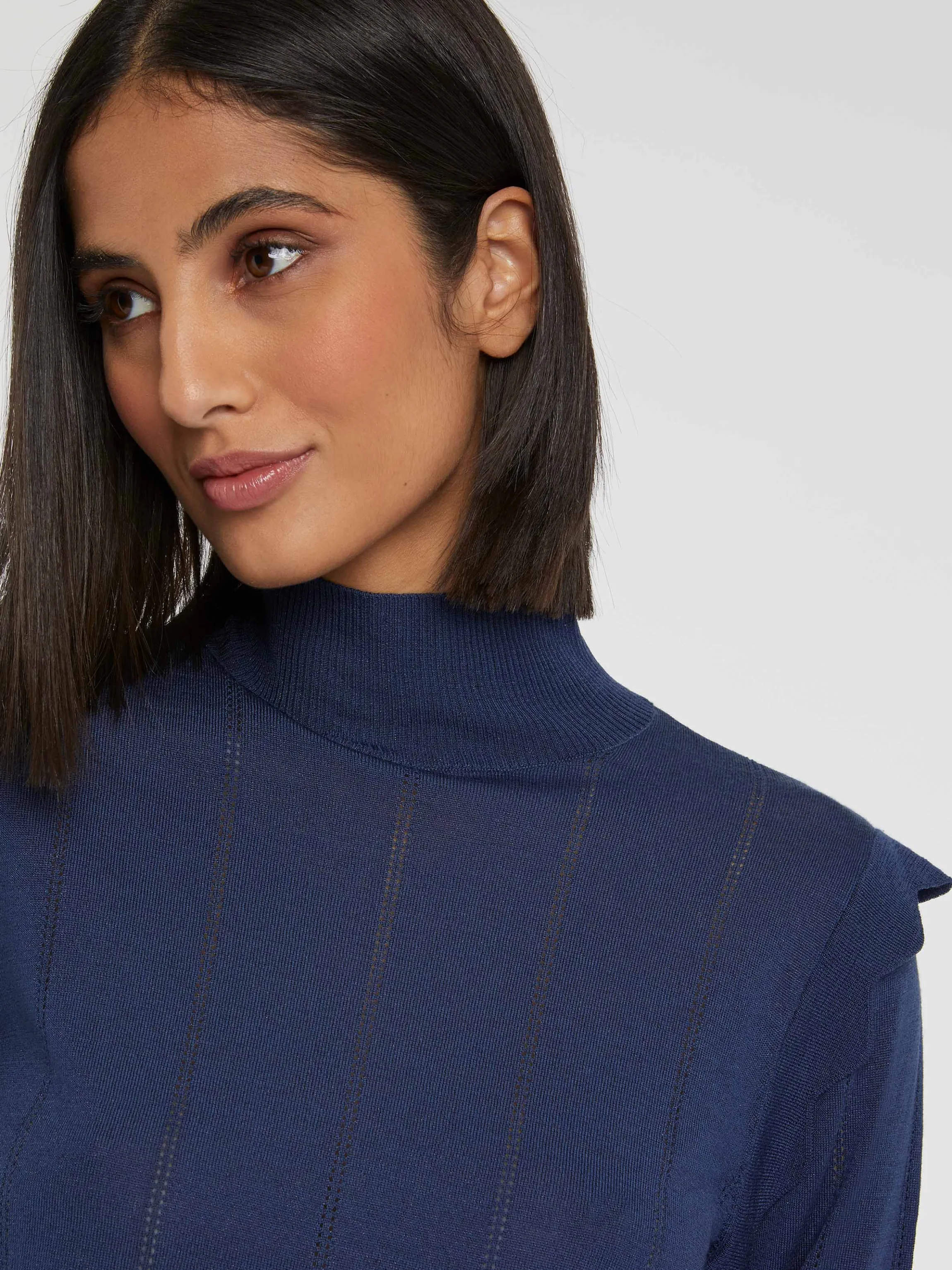 Online Pull Col Roule A Festons En Laine Et Lurex Femme Pulls Et Cardigans