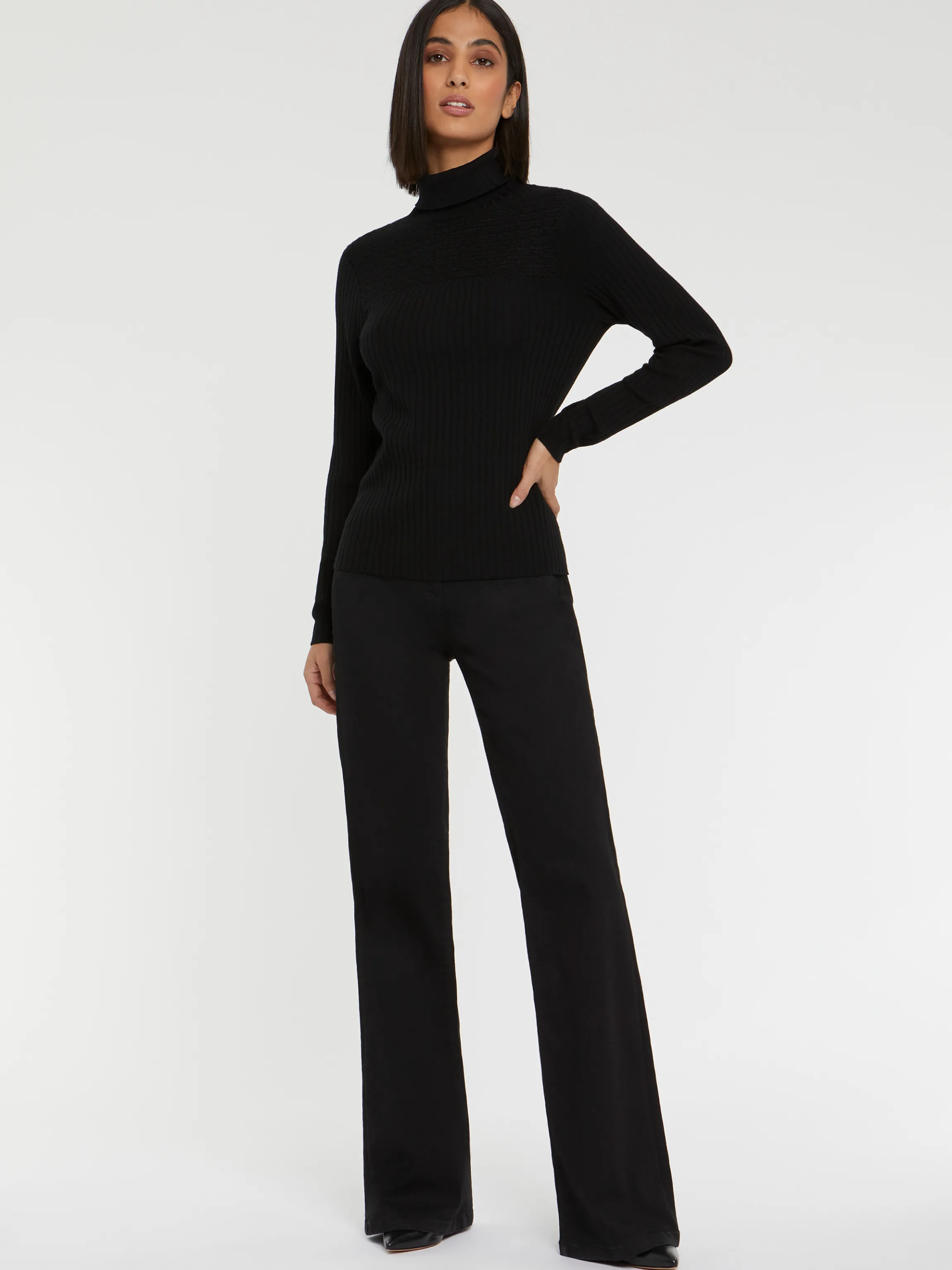 Online Pull Col Roule En Laine En Maille Cotelee Femme Pulls Et Cardigans
