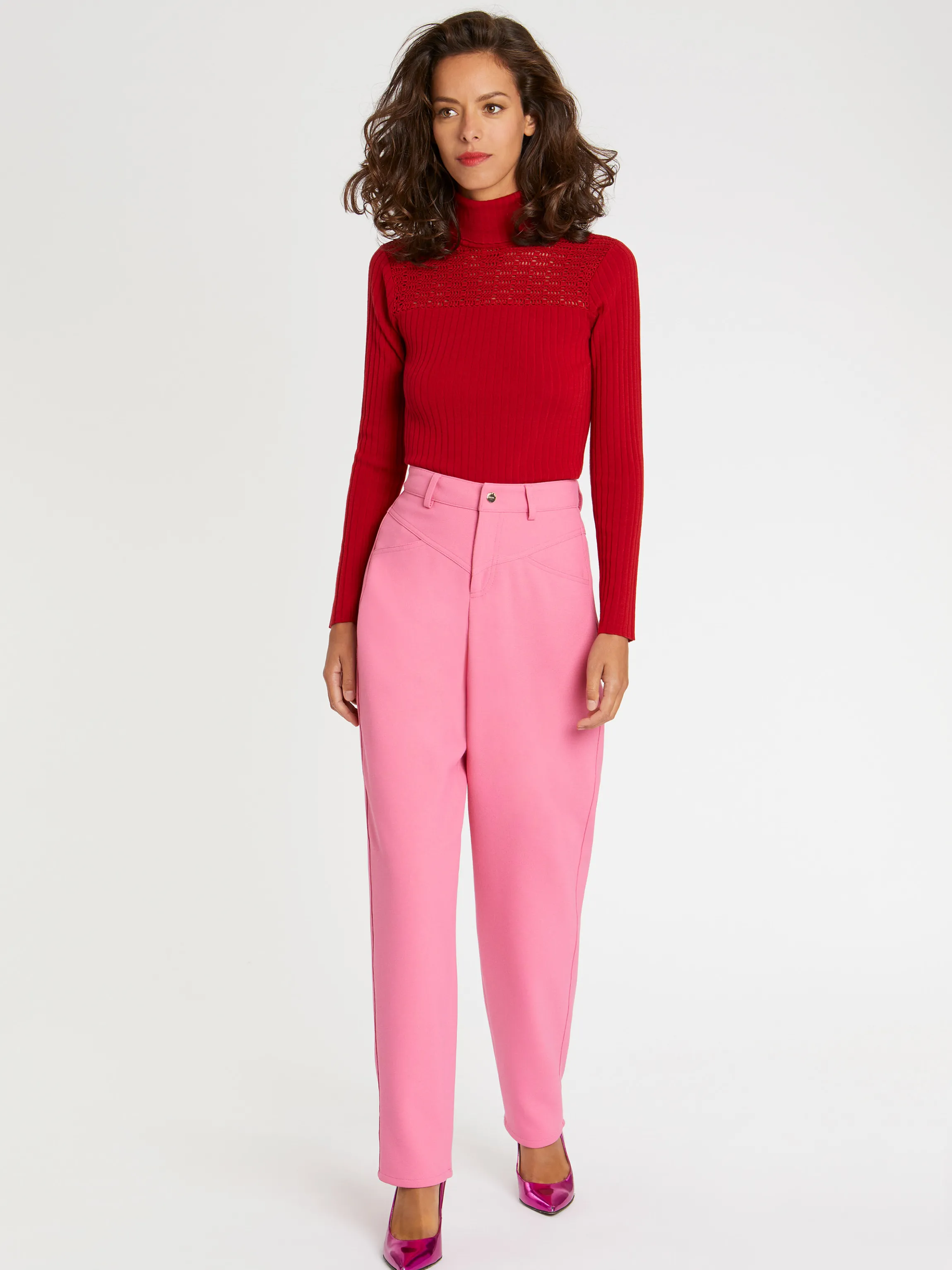Cheap Pull Col Roule En Laine En Maille Cotelee Femme Pulls Et Cardigans
