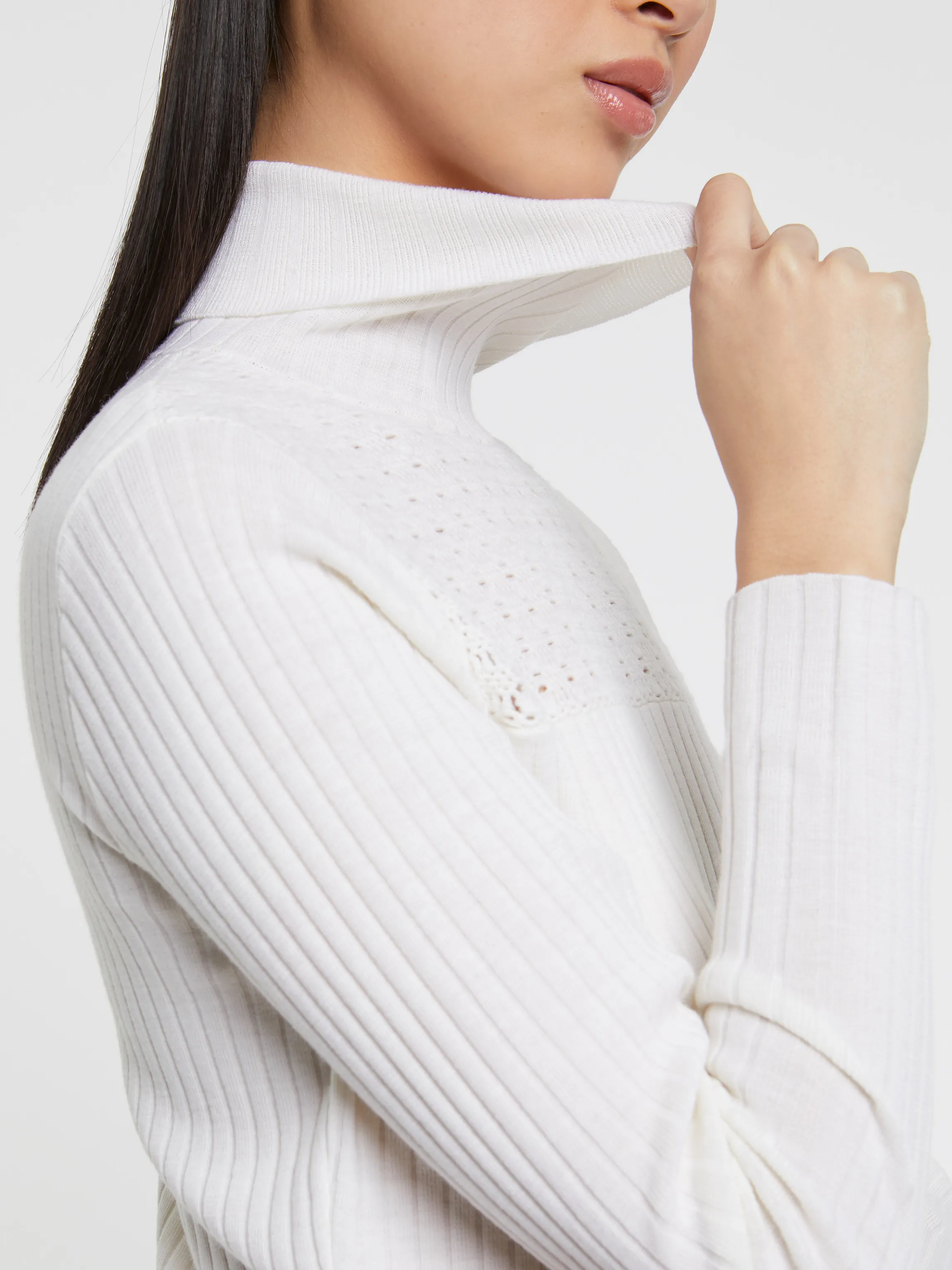 Cheap Pull Col Roule En Laine En Maille Cotelee Femme Pulls Et Cardigans