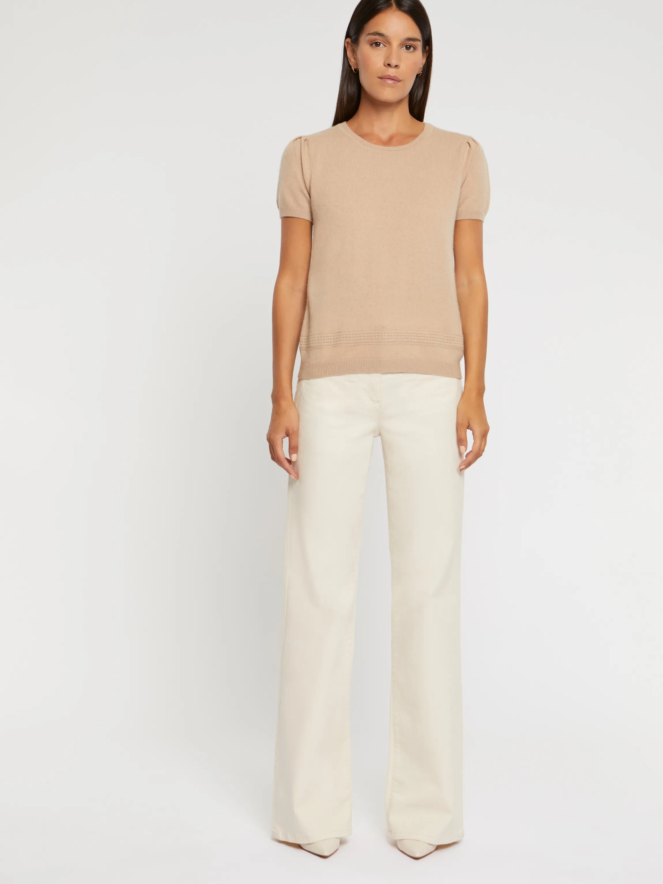 Best Sale Pull Manches Courtes En Cachemire Femme Pulls Et Cardigans