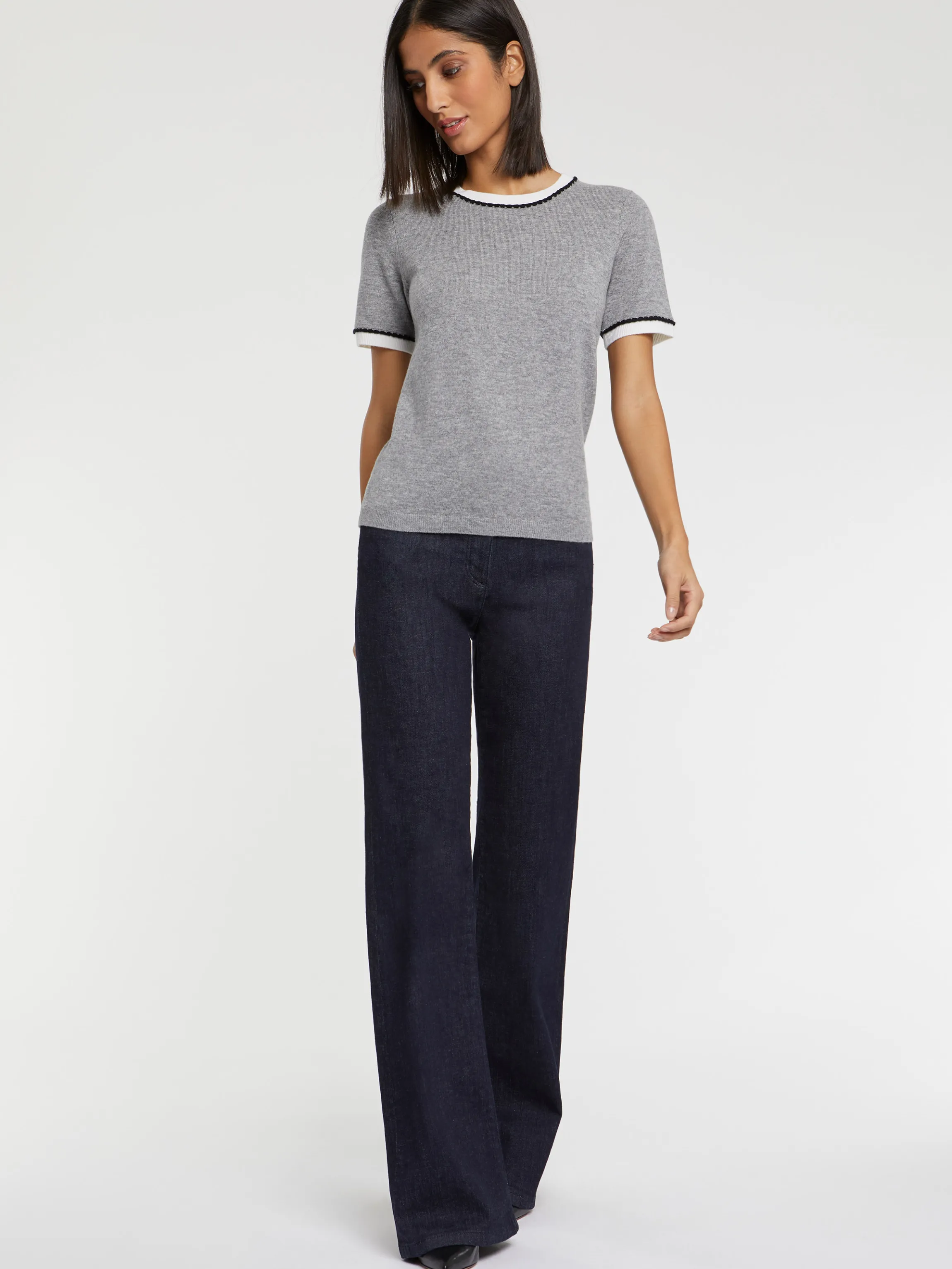 Store Pull Manches Courtes En Laine Et Cachemire Femme Pulls Et Cardigans
