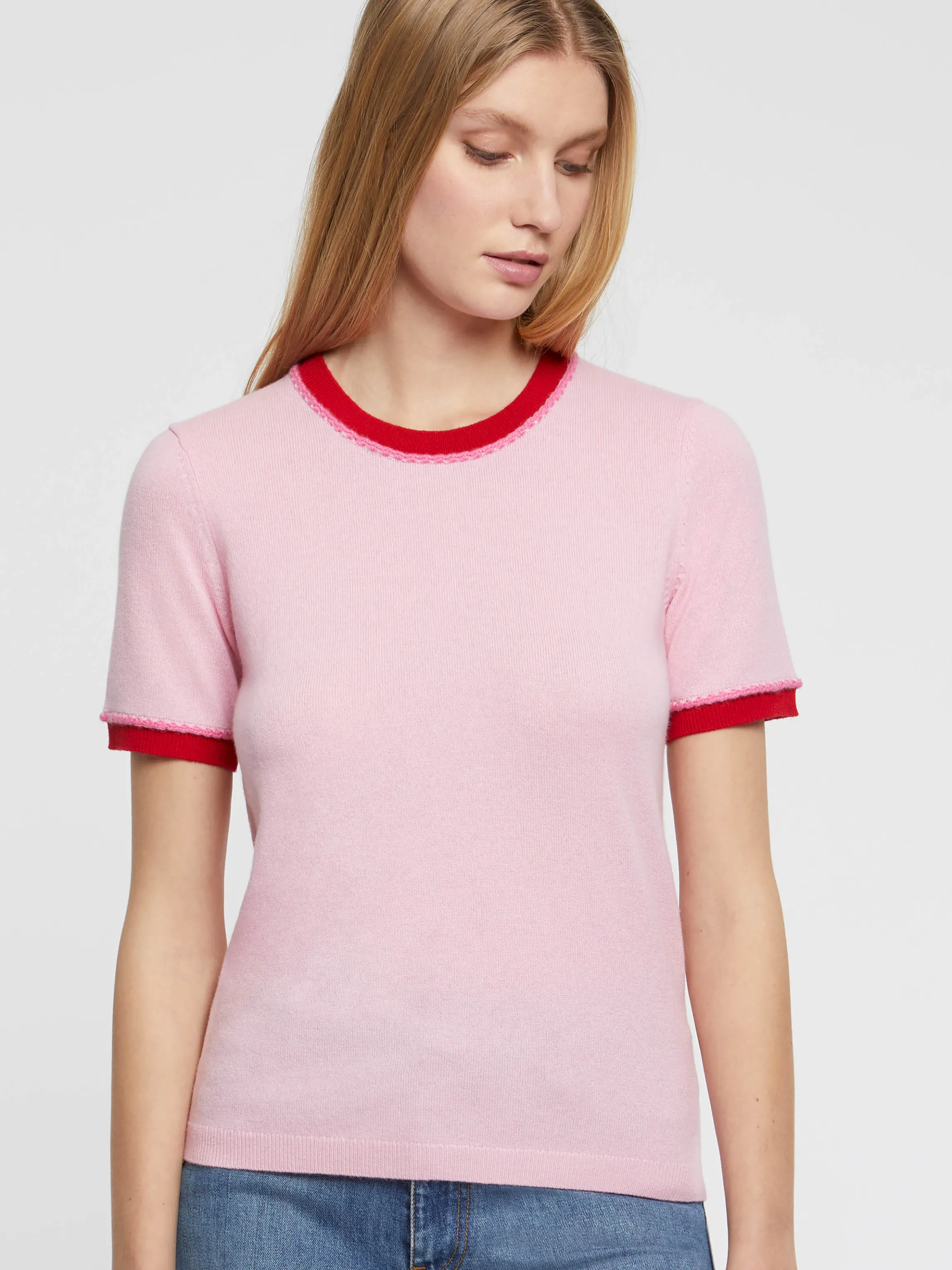 Shop Pull Manches Courtes En Laine Et Cachemire Femme Pulls Et Cardigans