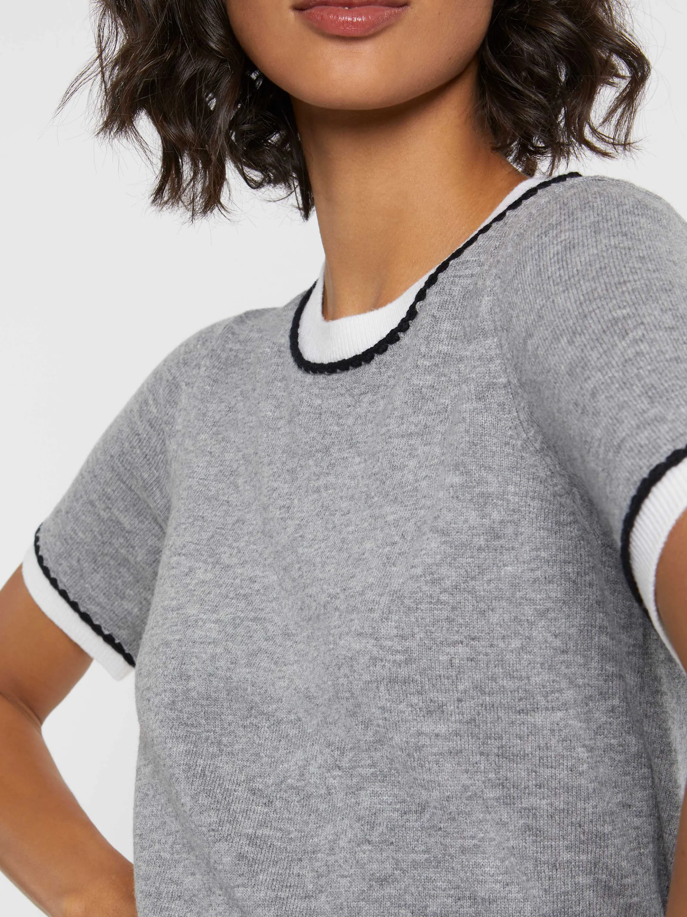 Store Pull Manches Courtes En Laine Et Cachemire Femme Pulls Et Cardigans