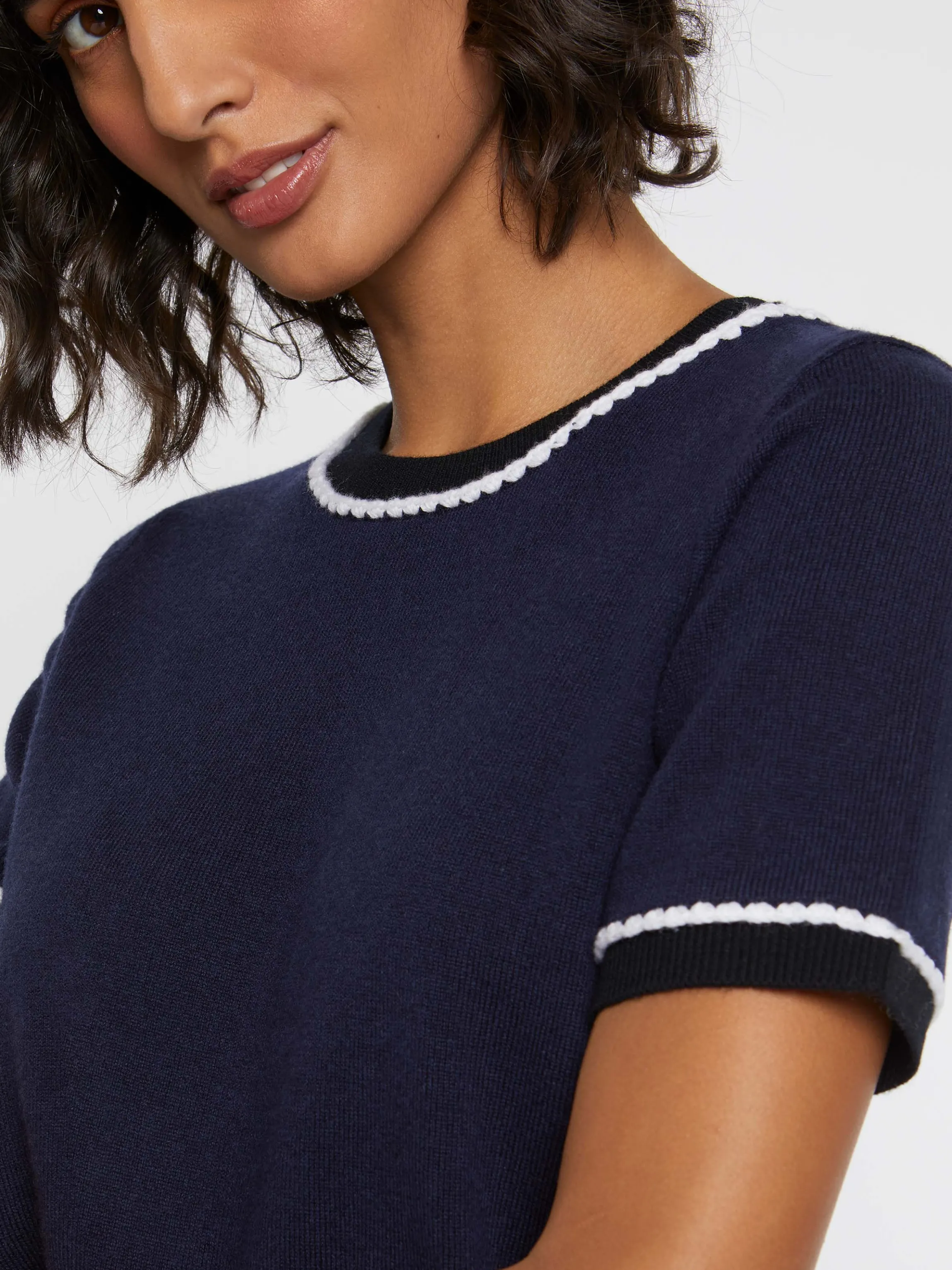 Fashion Pull Manches Courtes En Laine Et Cachemire Femme Pulls Et Cardigans