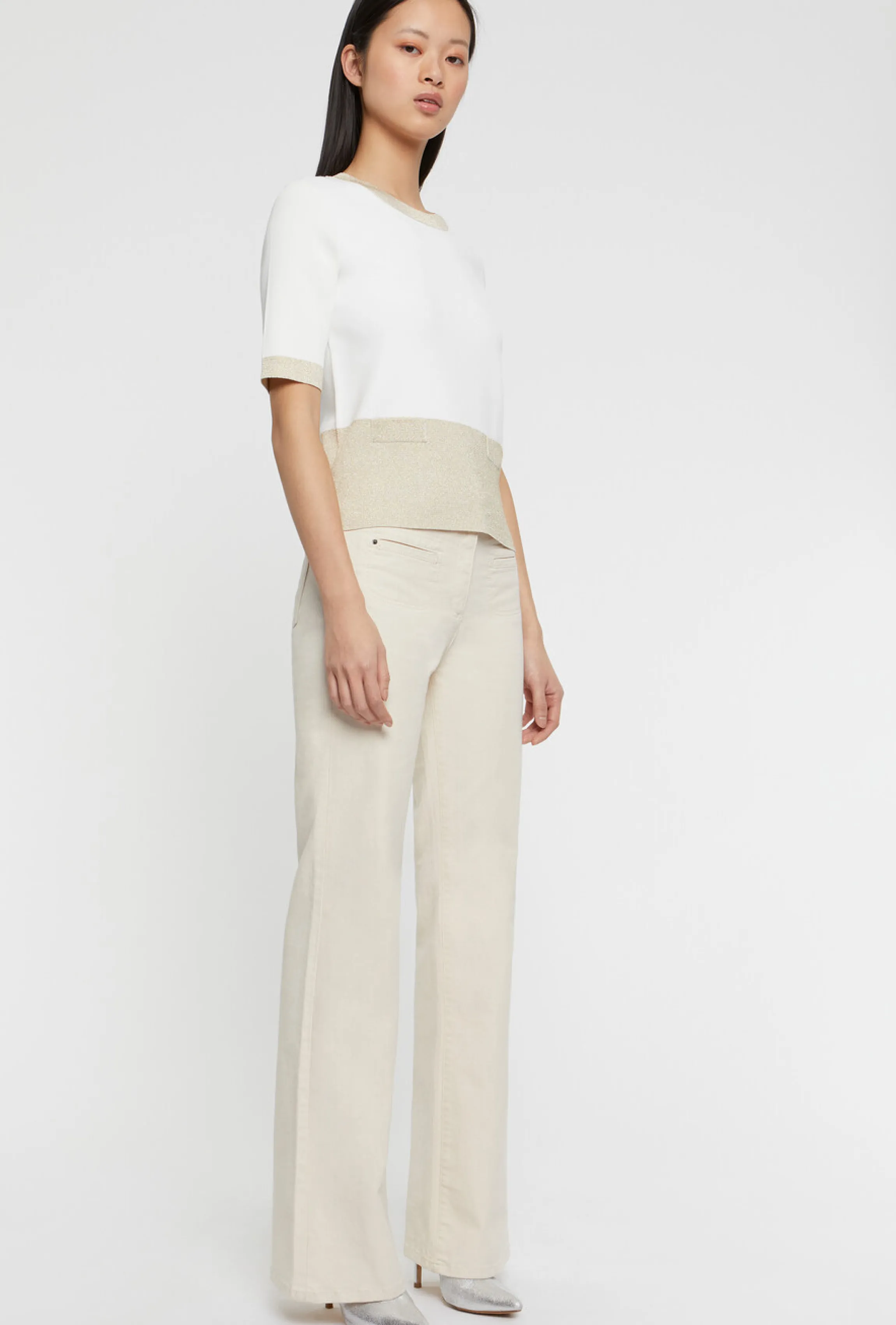 Best Sale Pull Manches Courtes En Maille Milano Et Lurex Femme Pulls Et Cardigans