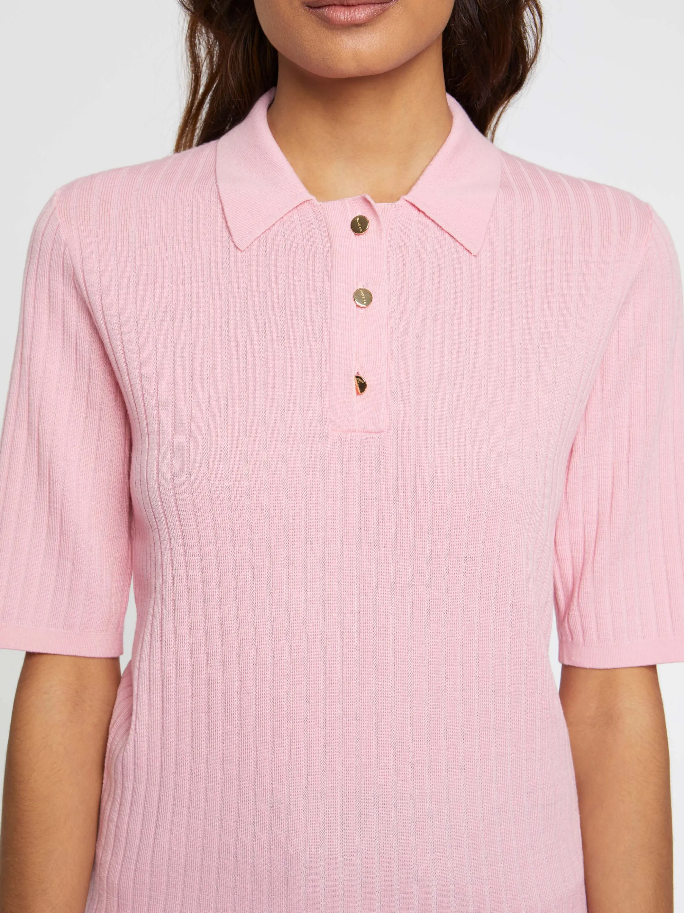 Best Sale Pull Polo En Laine En Maille Cotelee Femme Pulls Et Cardigans