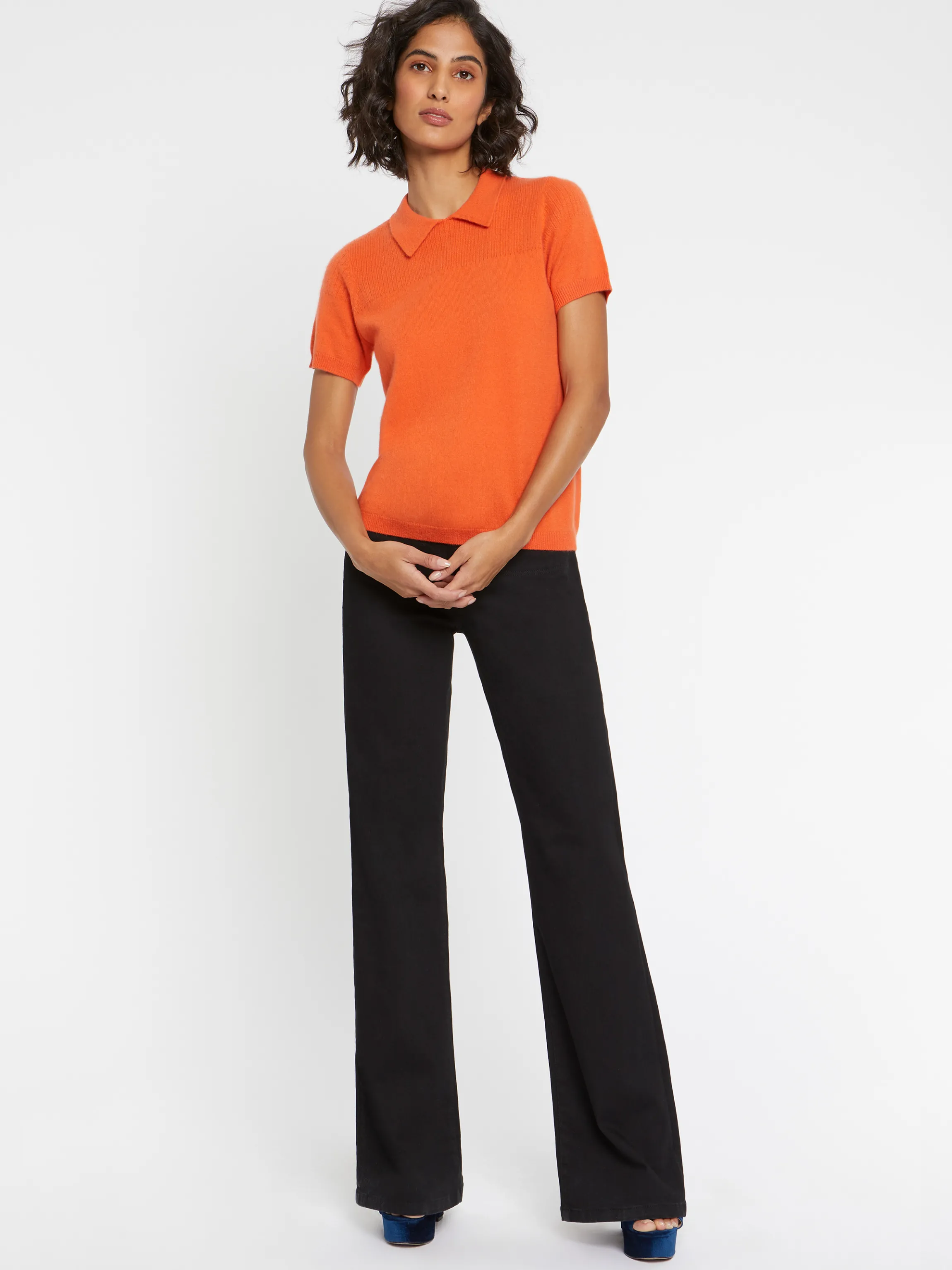 Discount Pull Polo Manches Courtes En Cachemire Femme Pulls Et Cardigans