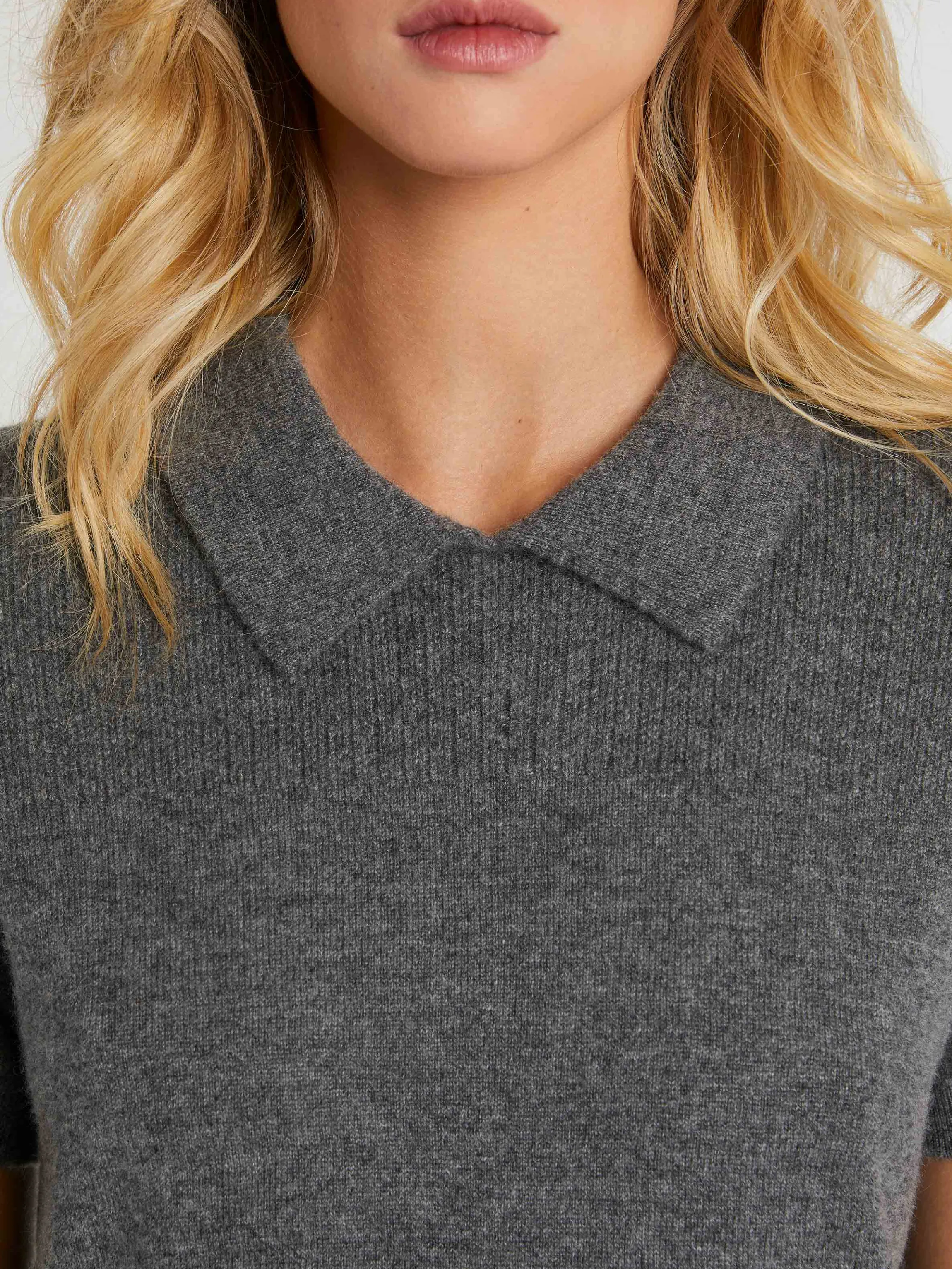 Store Pull Polo Manches Courtes En Cachemire Femme Pulls Et Cardigans