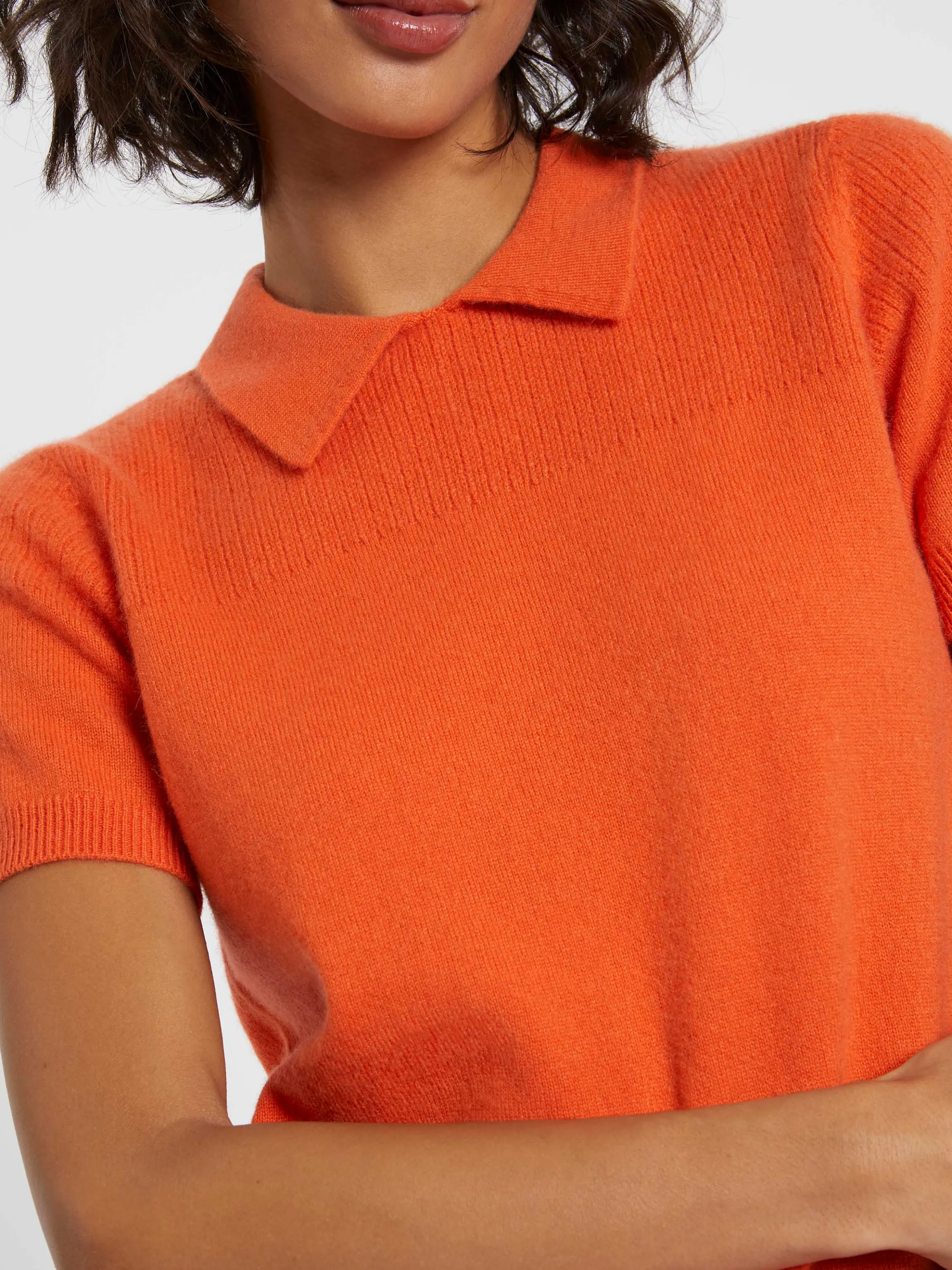 Discount Pull Polo Manches Courtes En Cachemire Femme Pulls Et Cardigans