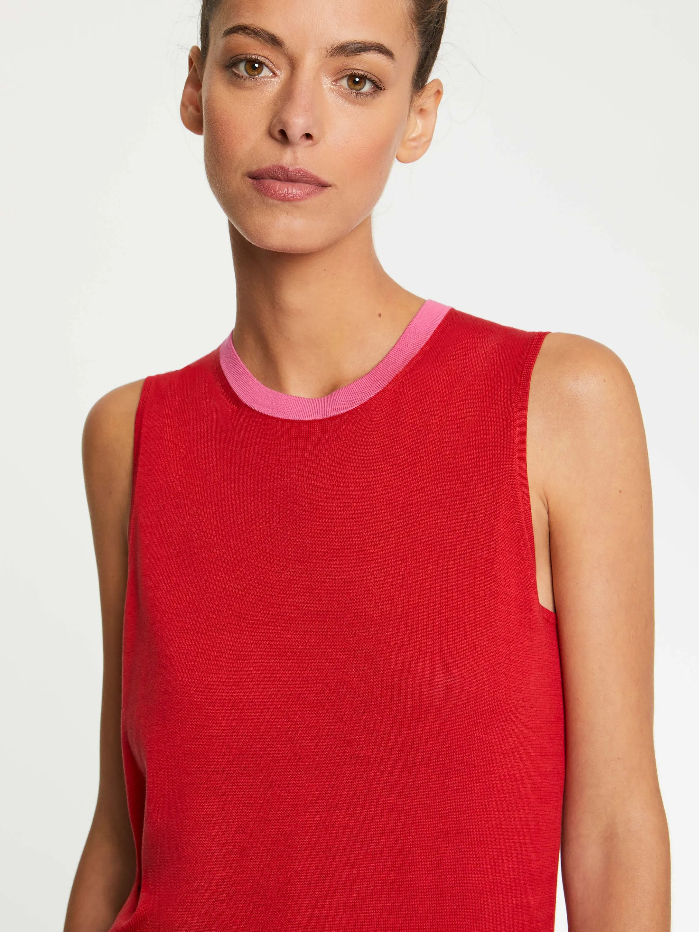 Hot Pull Sans Manche En Soie Femme Pulls Et Cardigans