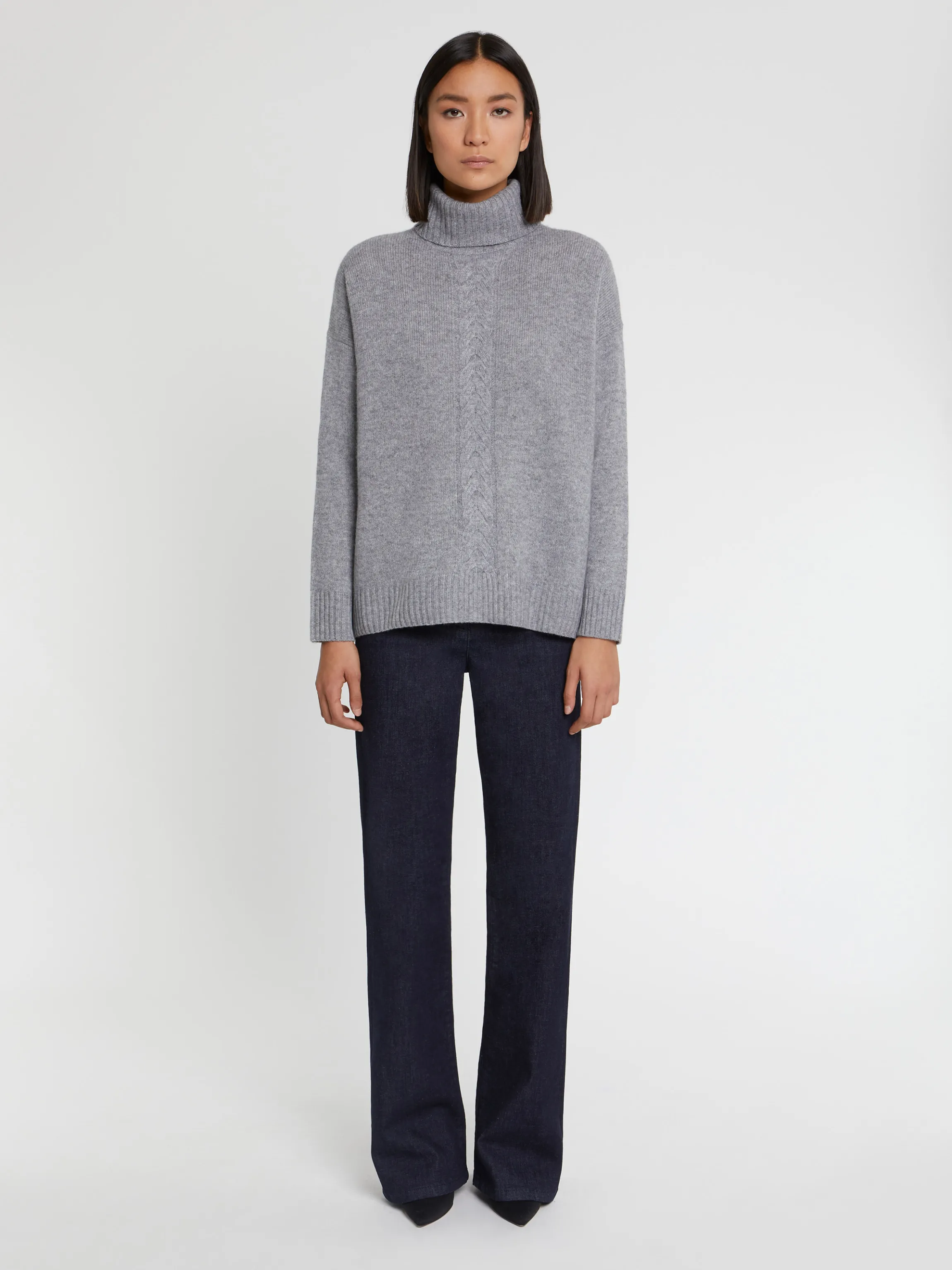 Flash Sale Pull Torsade A Col Roule En Cachemire Femme Pulls Et Cardigans