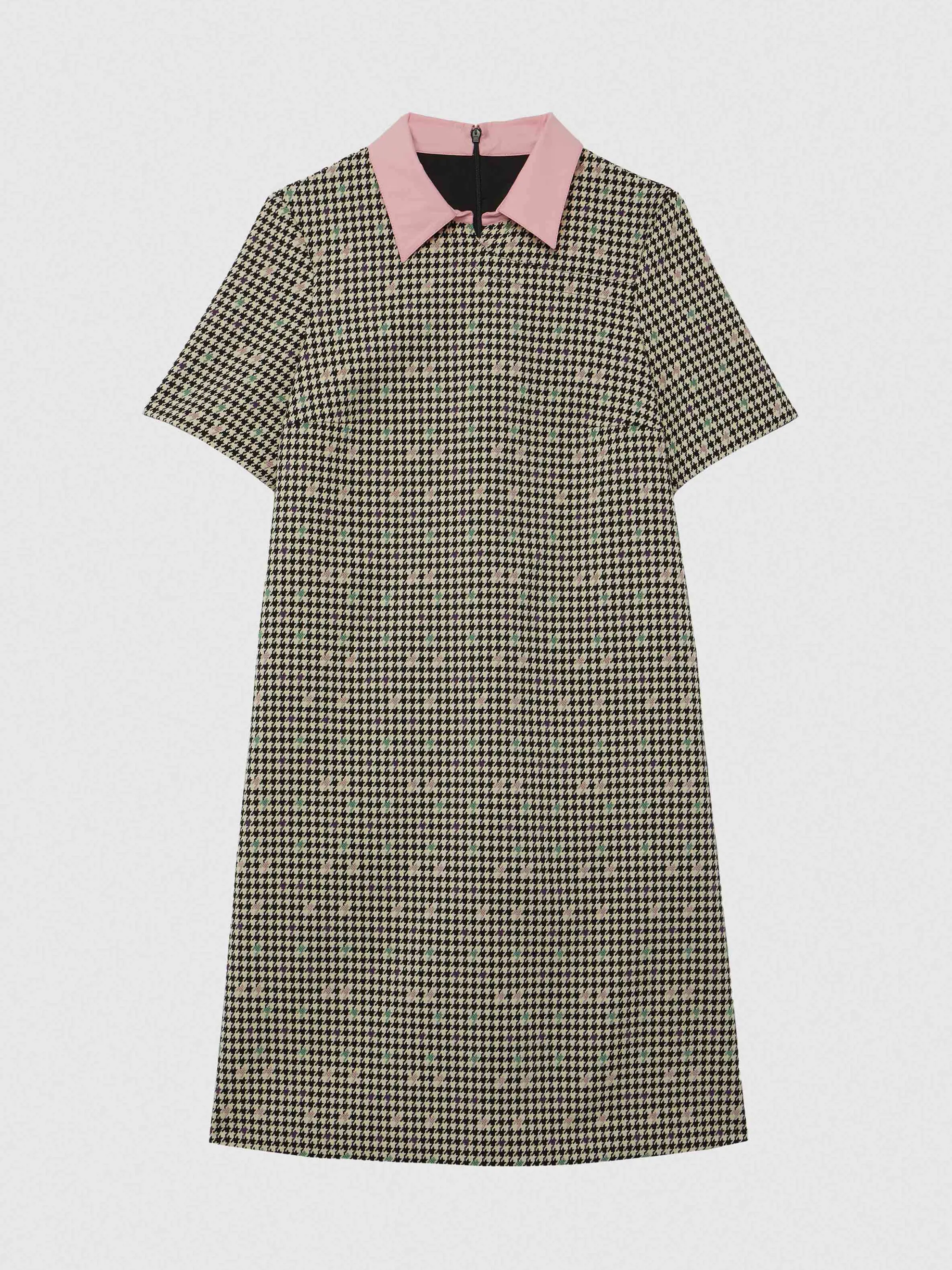 robe_a_col_a_motif_pieddecoq_4.webp Online Robe A Col A Motif Pied-De-Coq Femme Robes