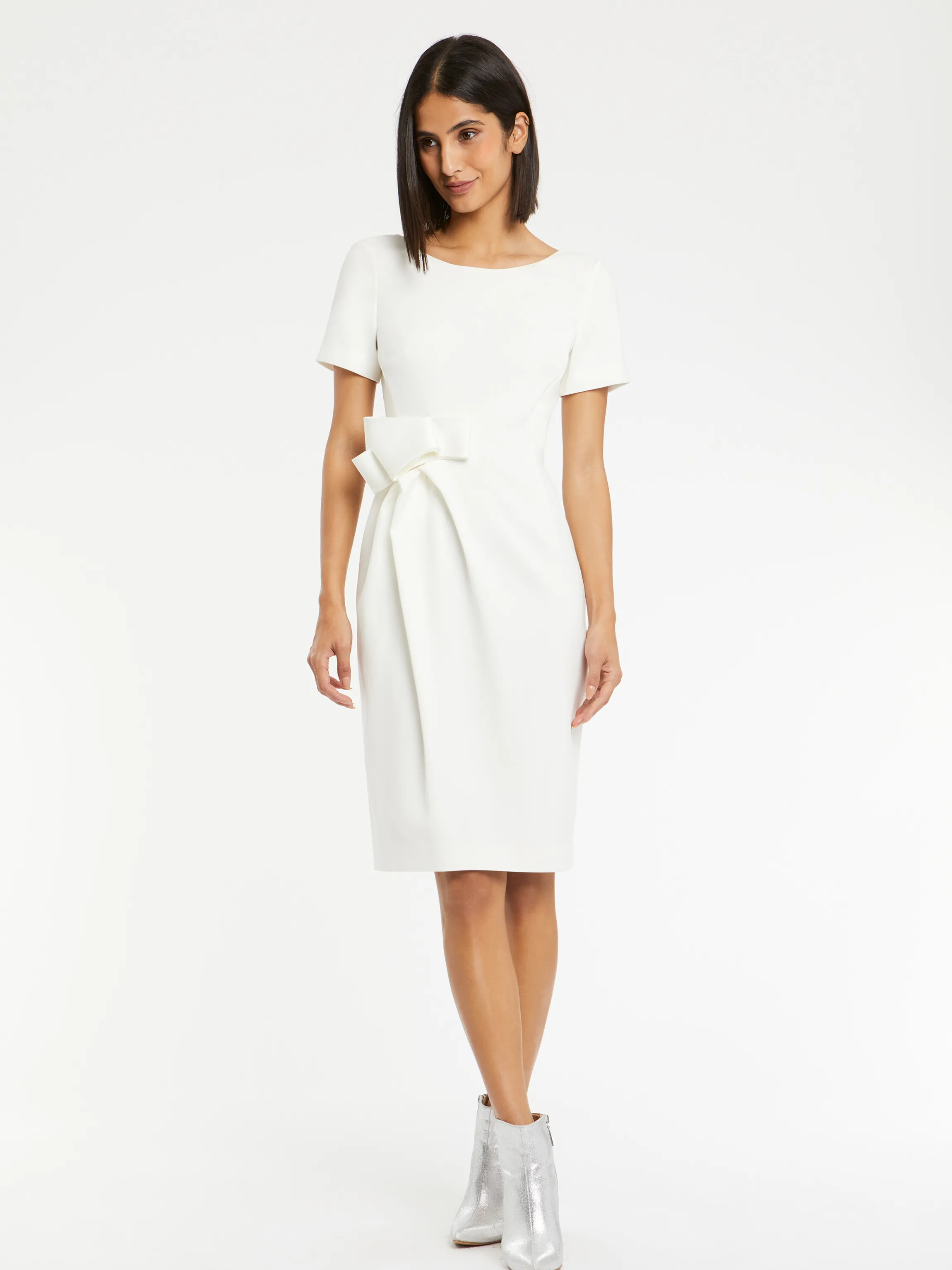 Hot Robe A Noeud En Crepe Envers Satin Femme Robes